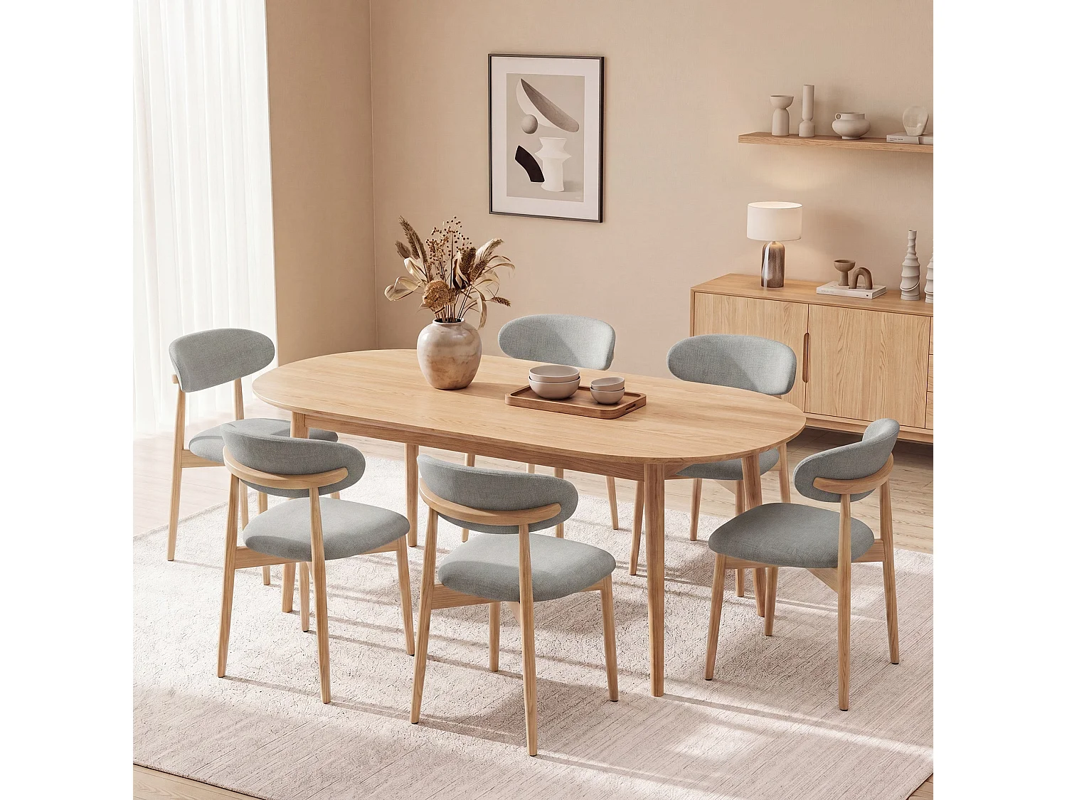 Lot de 2 chaises de salle à manger en bois massif, robustes et élégantes, pieds en bois naturel, vert