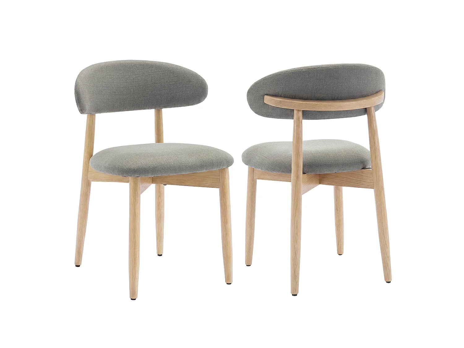 Lot de 2 chaises de salle à manger en bois massif, robustes et élégantes, pieds en bois naturel, vert