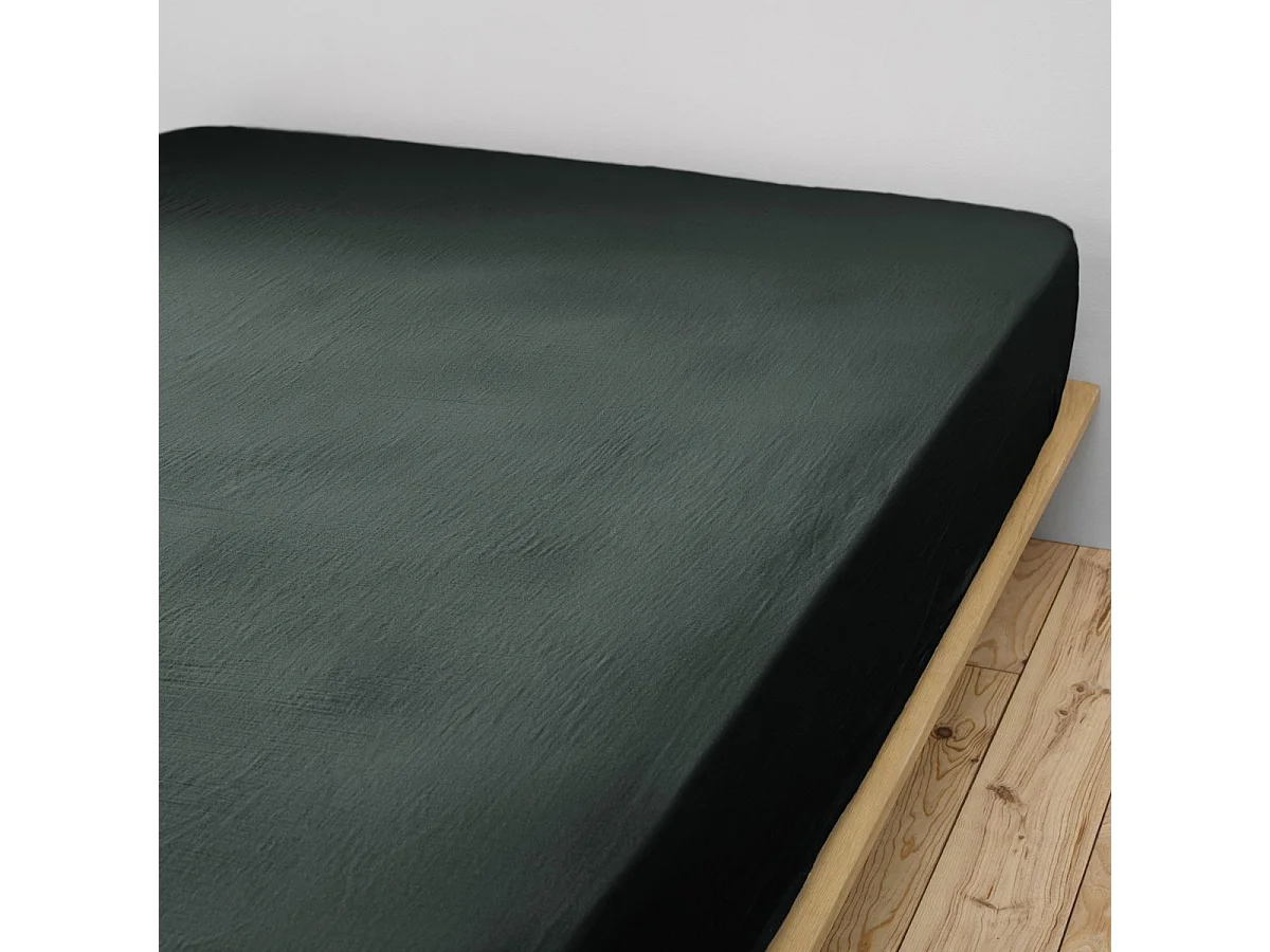Drap Housse 180x200cm Gaze de Coton Sapin - OUREA