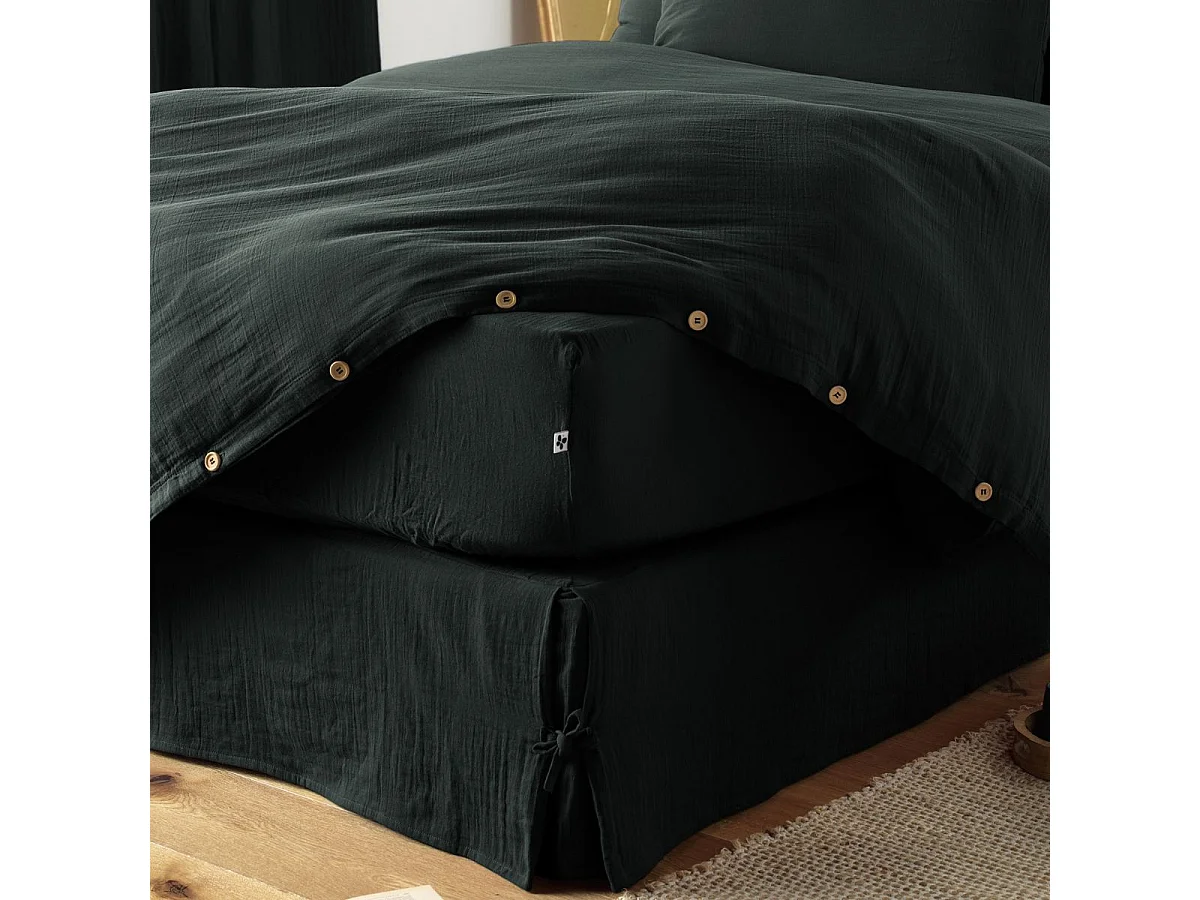Drap Housse 140x190cm Gaze de Coton Sapin - OUREA