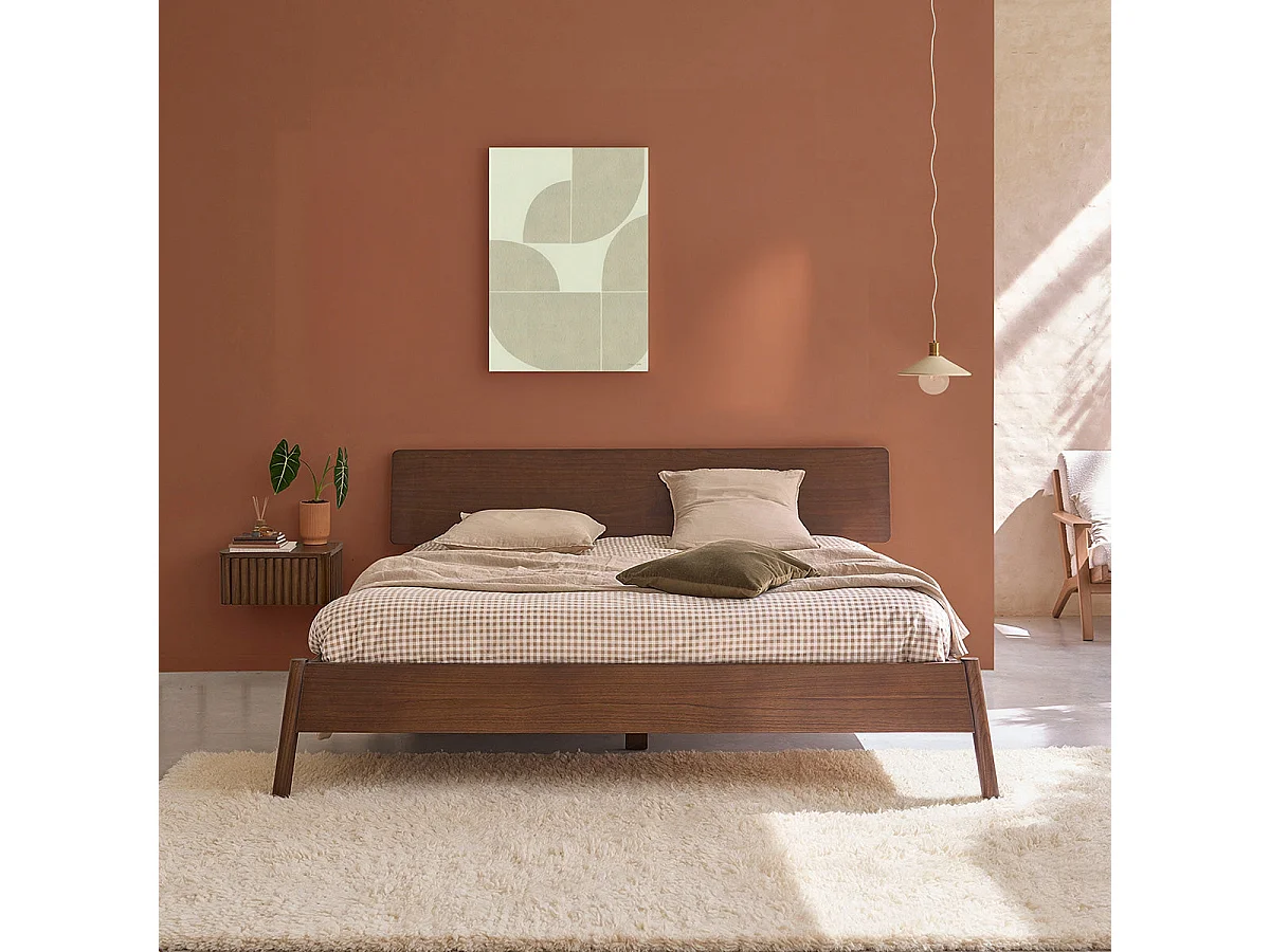 Lit en bois de mindi 180 cm avec sommier