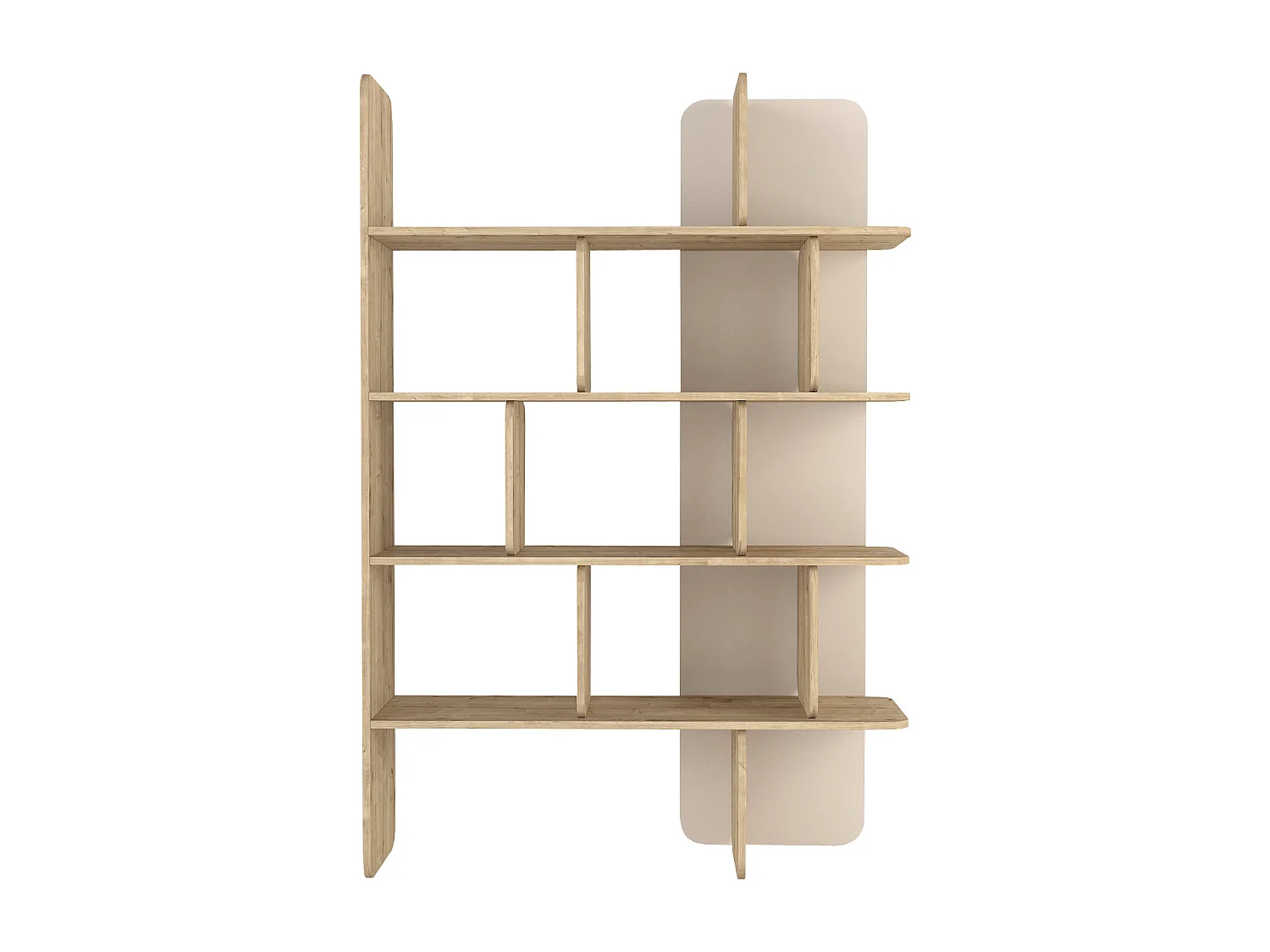Etagère murale avec 4 tablettes - Naturel clair et Beige - MINALVA