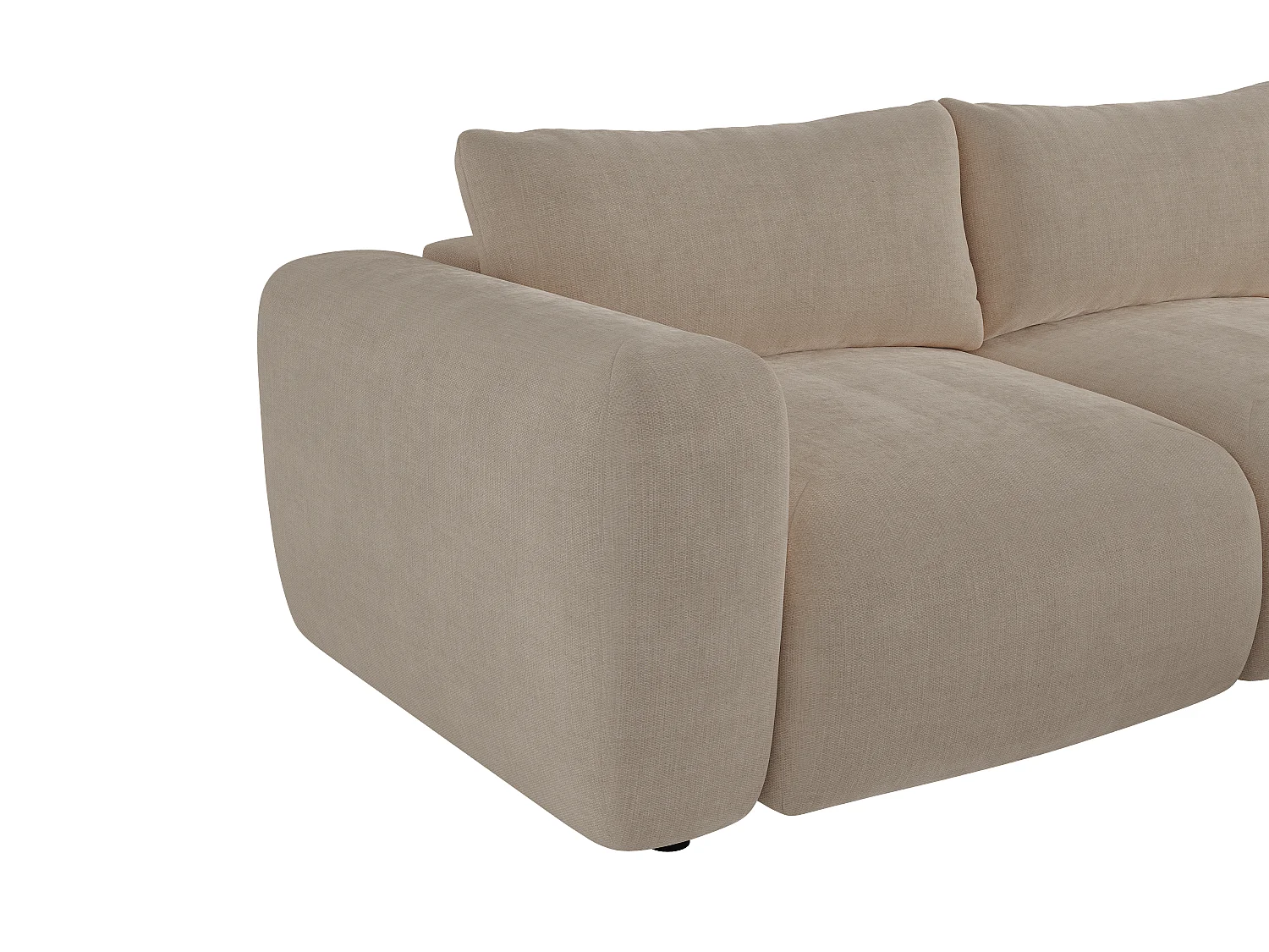 Zitbank 3 plaatsen in beige stof POLIRIA