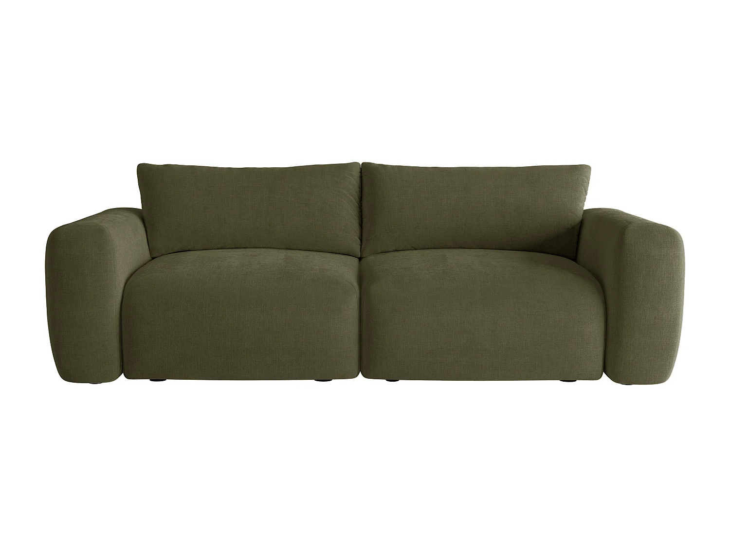 Canapé 3 places en tissu vert kaki POLIRIA