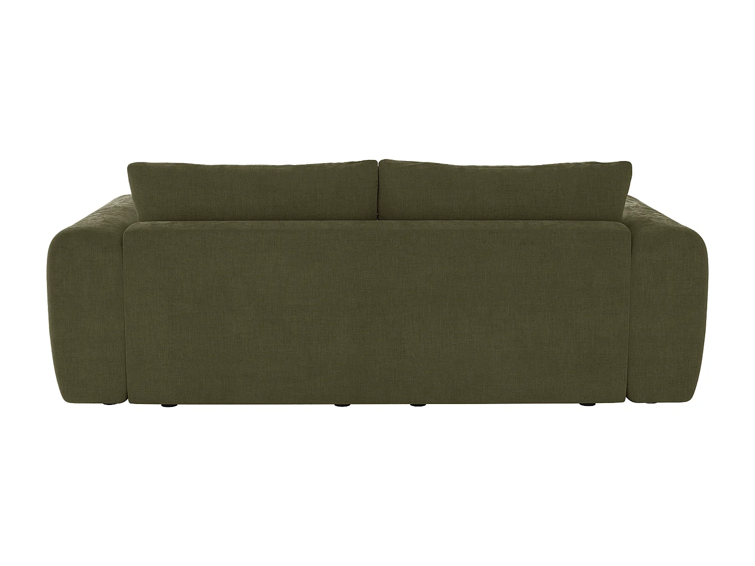 Canapé 3 places en tissu vert kaki POLIRIA