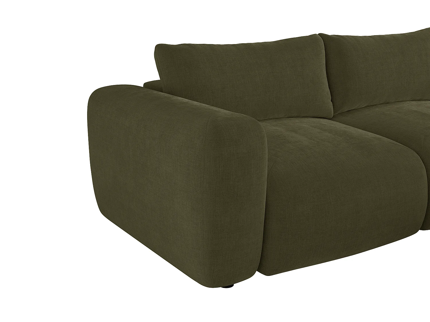 Canapé 3 places en tissu vert kaki POLIRIA