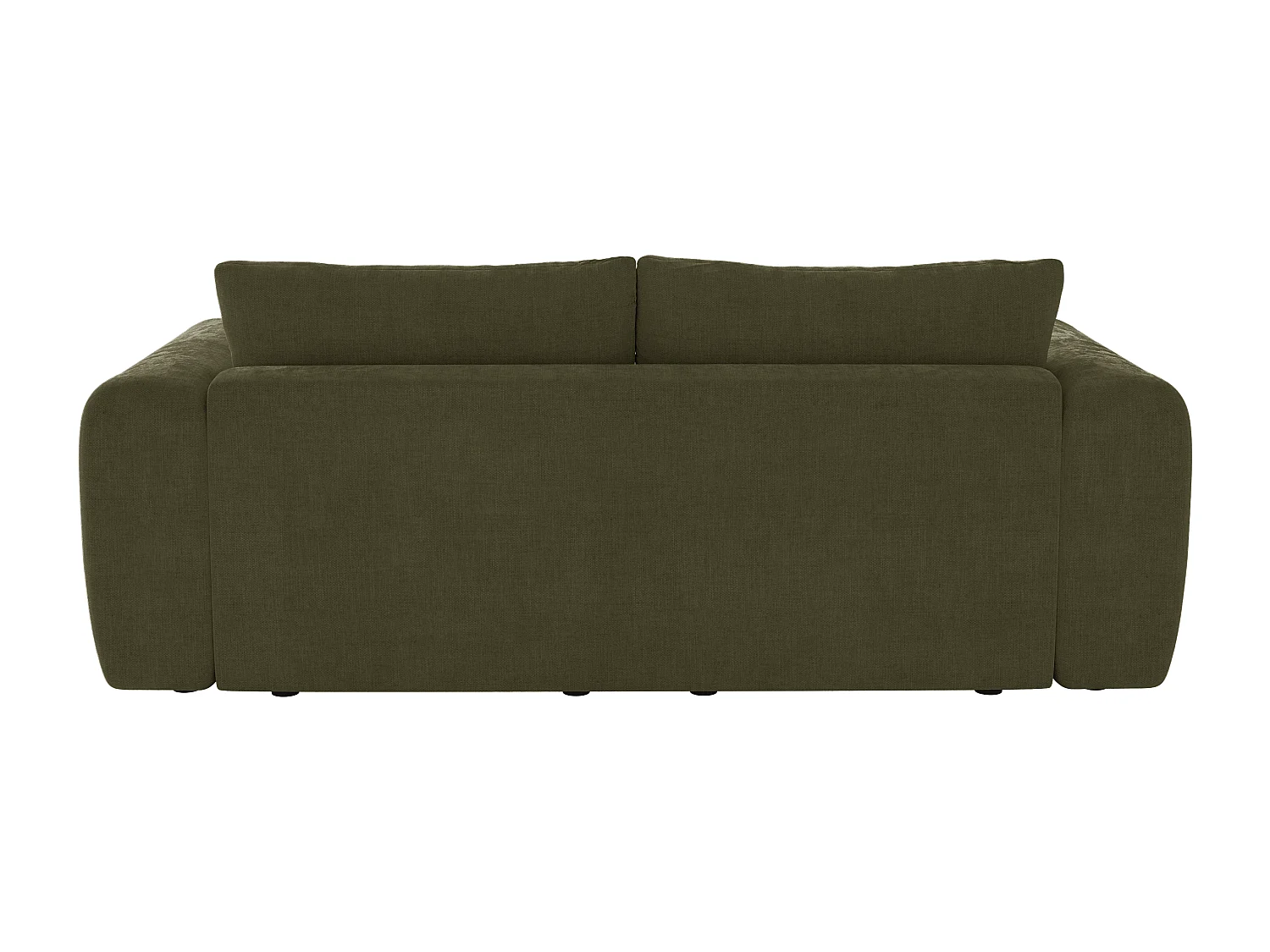 Canapé 2 places en tissu vert kaki POLIRIA
