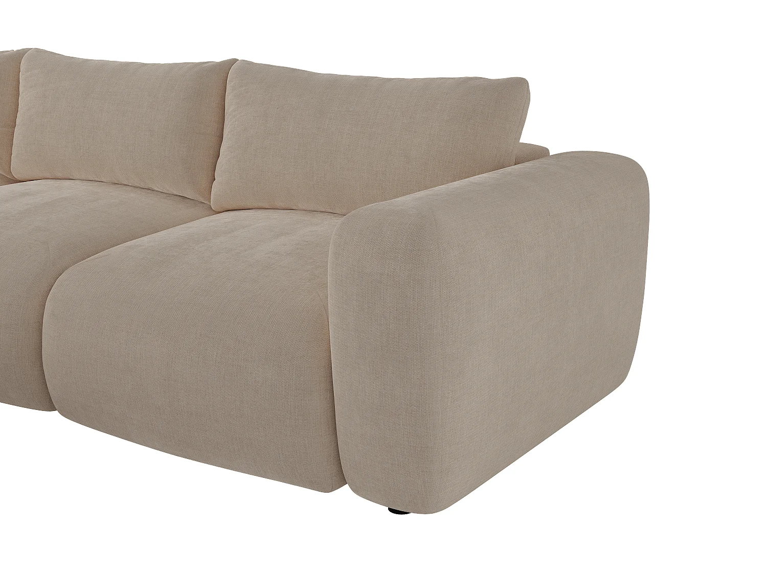 Ecksofa links aus Stoff in Beige POLIRIA
