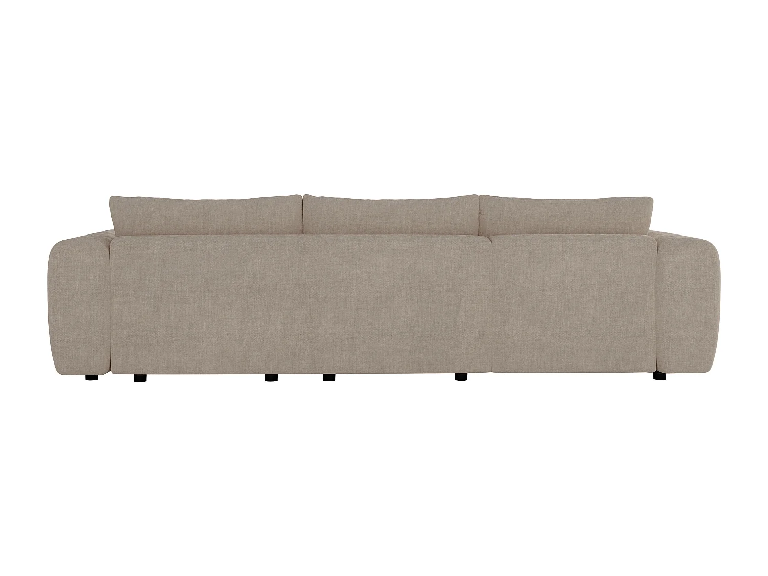 Ecksofa links aus Stoff in Beige POLIRIA