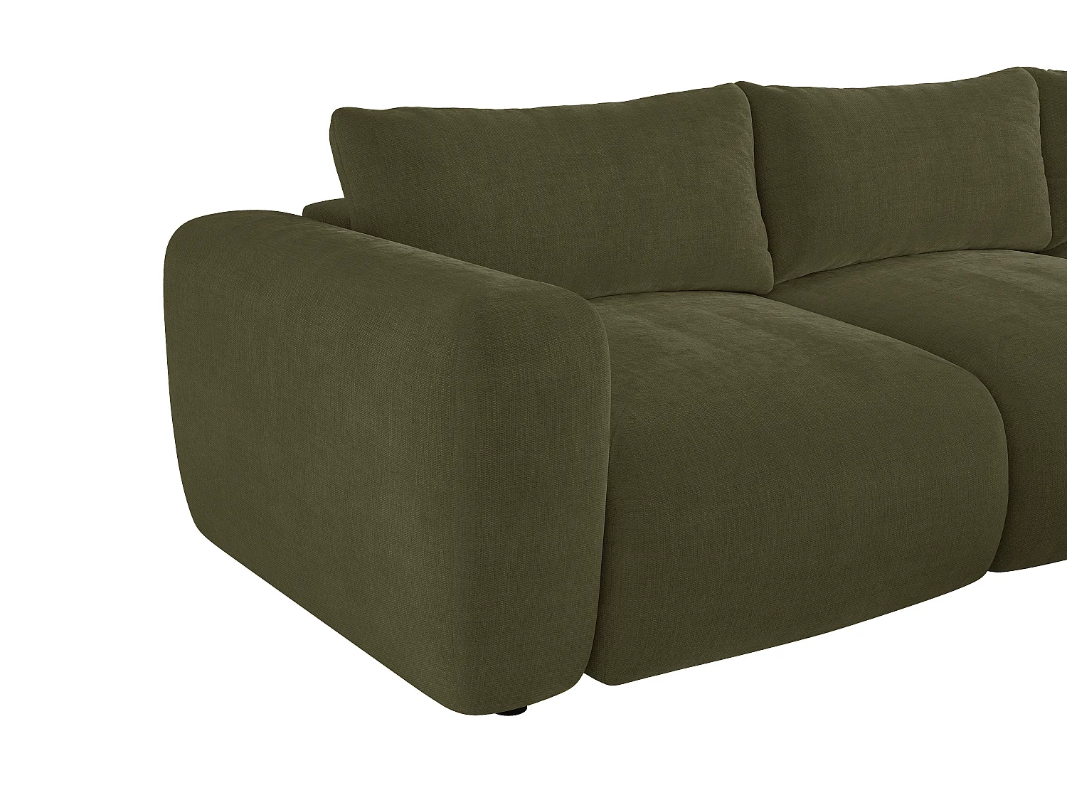 Right-angle sofa in khaki fabric POLIRIA