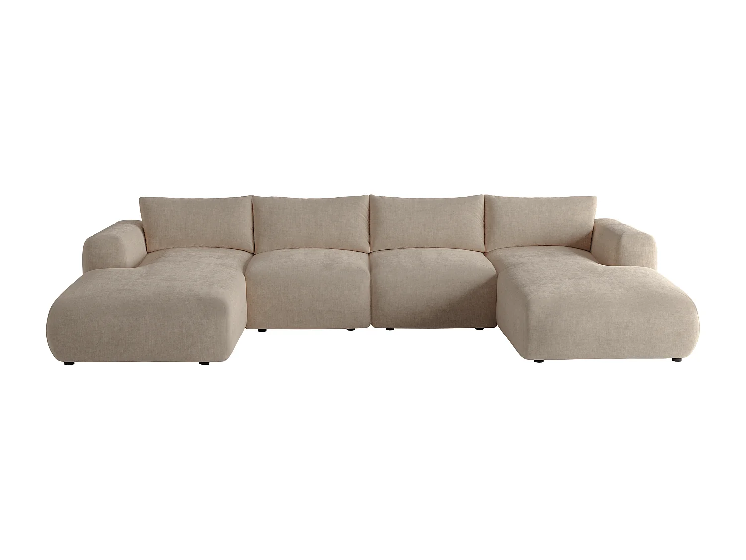 XXL hoekbank in beige stof POLIRIA