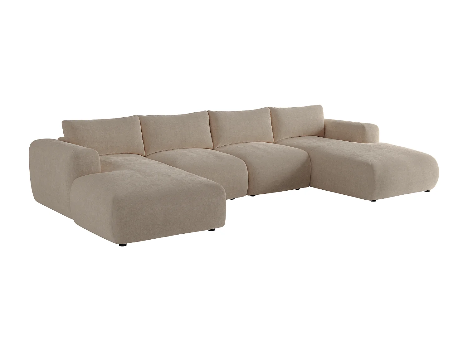 XXL hoekbank in beige stof POLIRIA