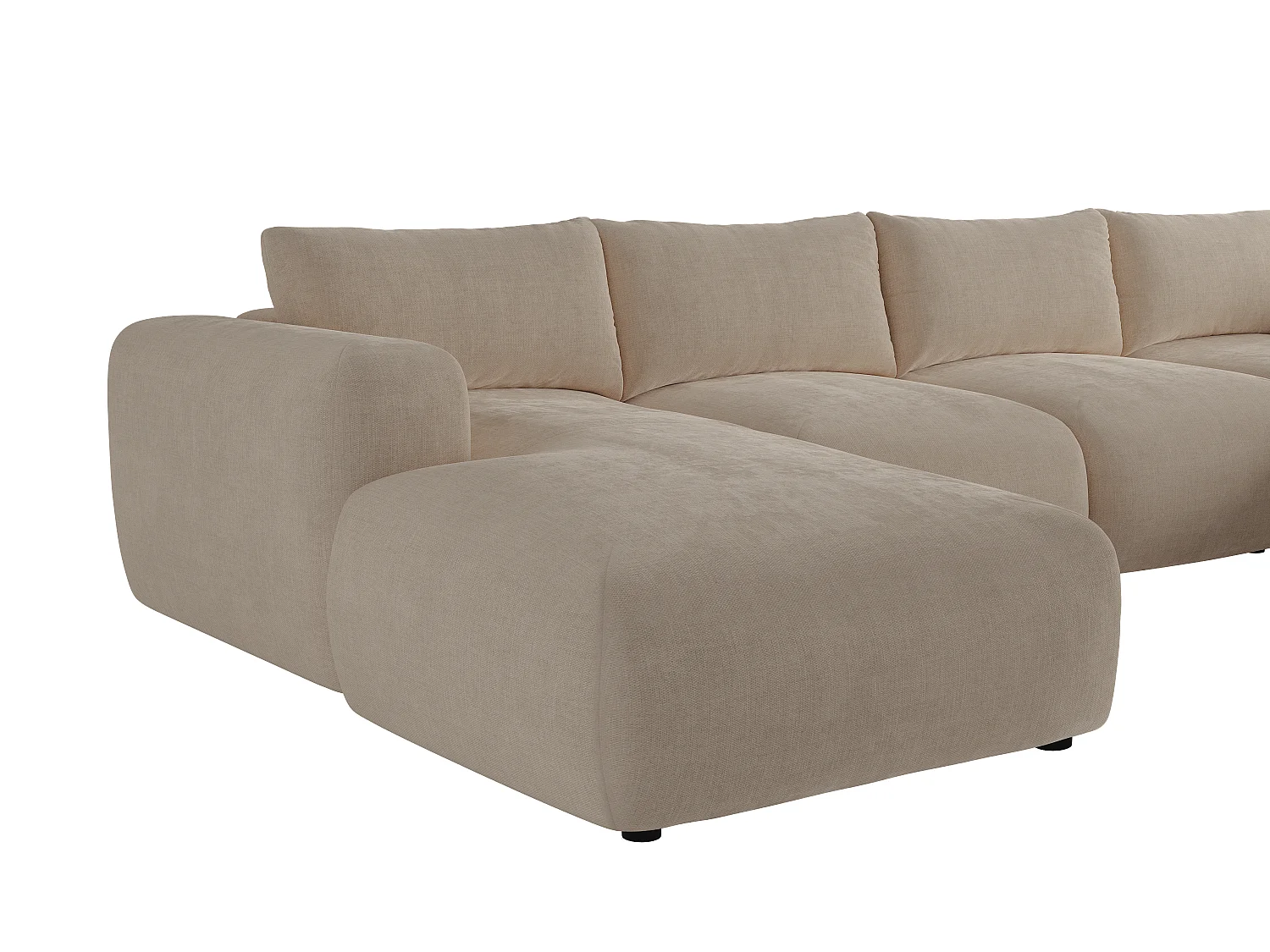 XXL hoekbank in beige stof POLIRIA