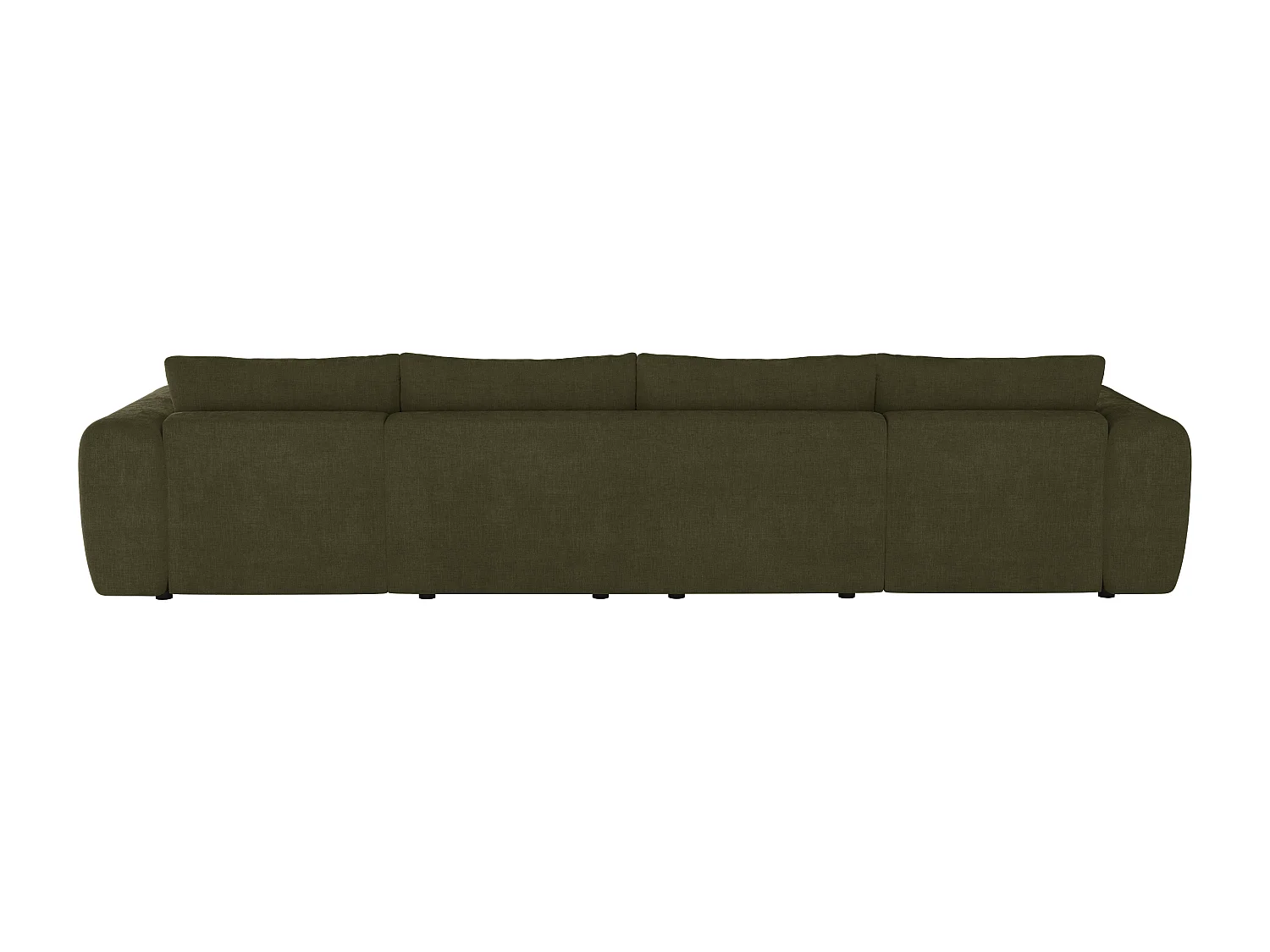 Canapé d'angle panoramique en tissu vert kaki POLIRIA