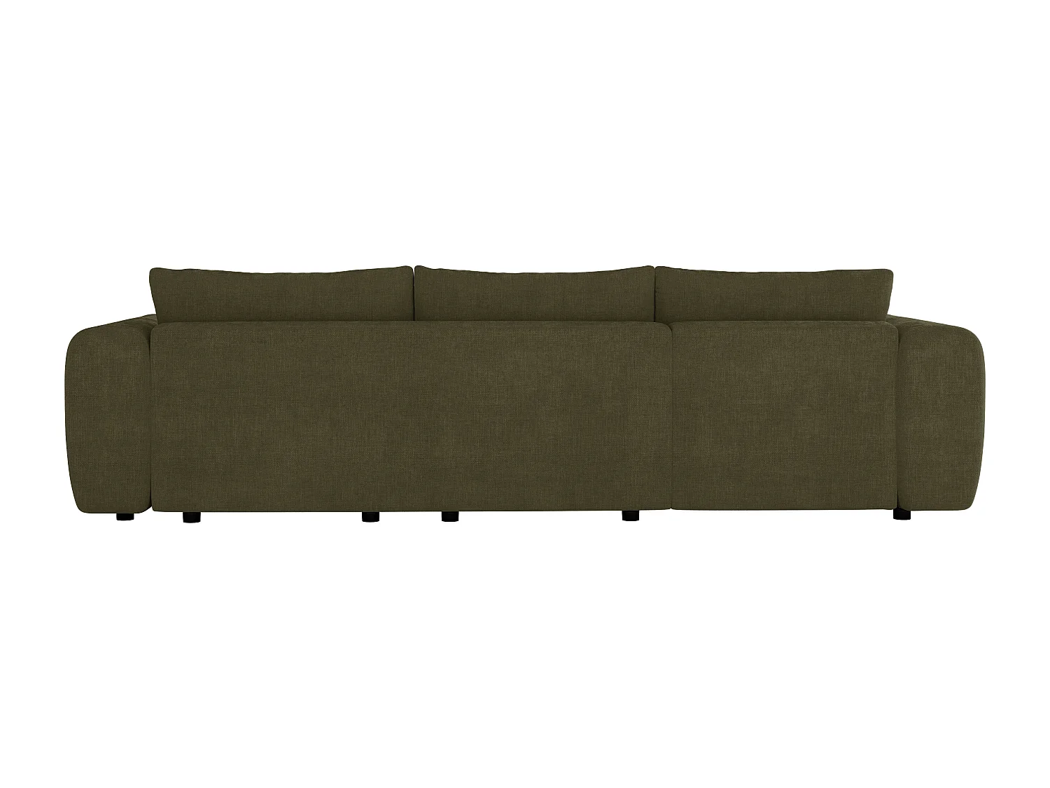 Canapé d'angle gauche en tissu vert kaki POLIRIA