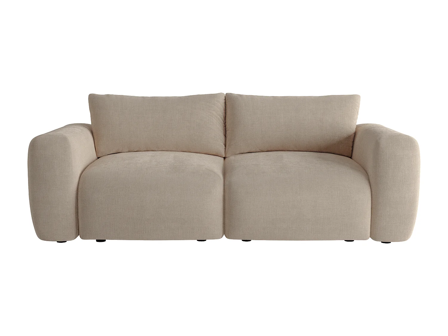 Canapé 2 places en tissu beige POLIRIA 