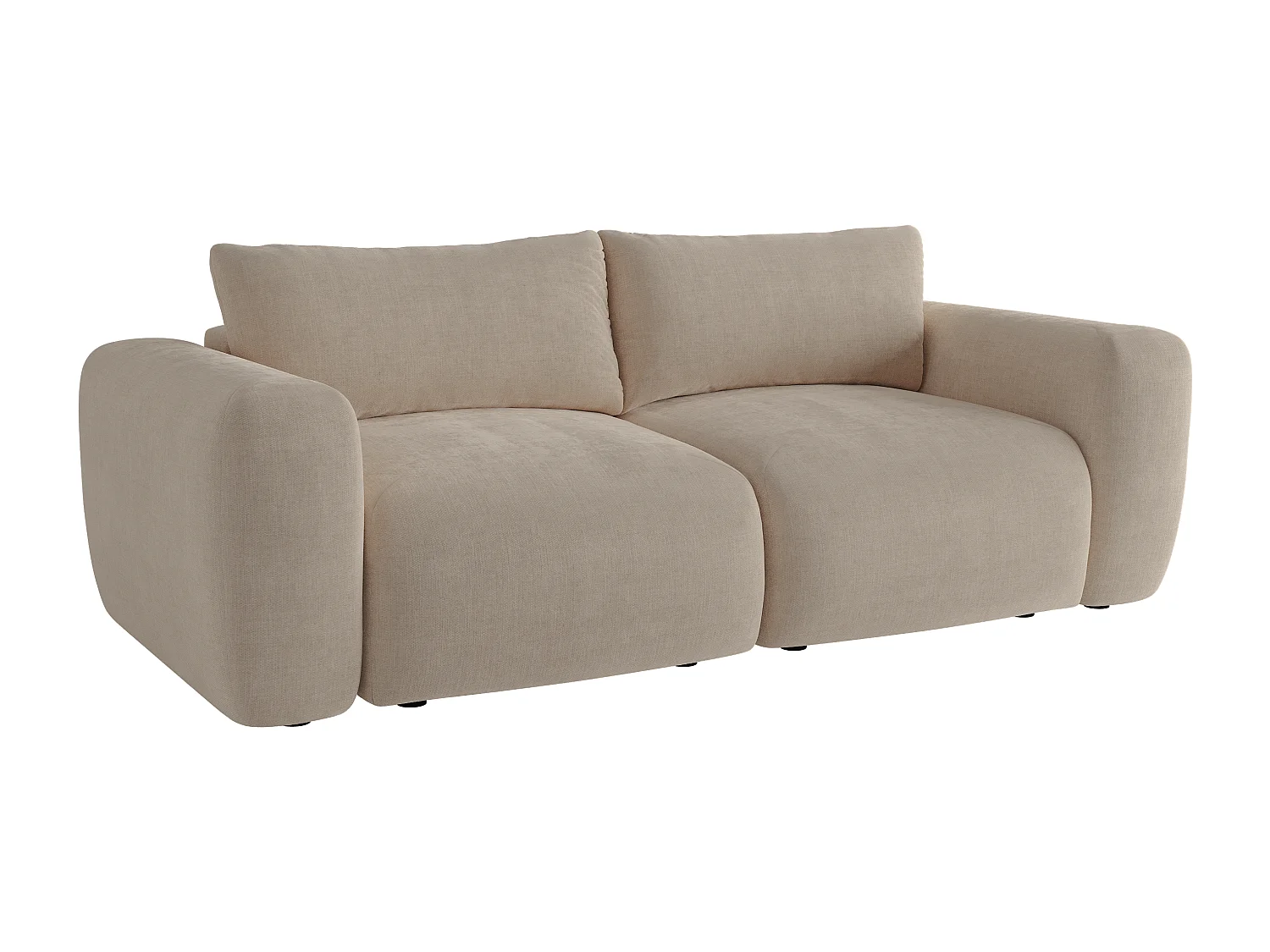 Canapé 2 places en tissu beige POLIRIA 