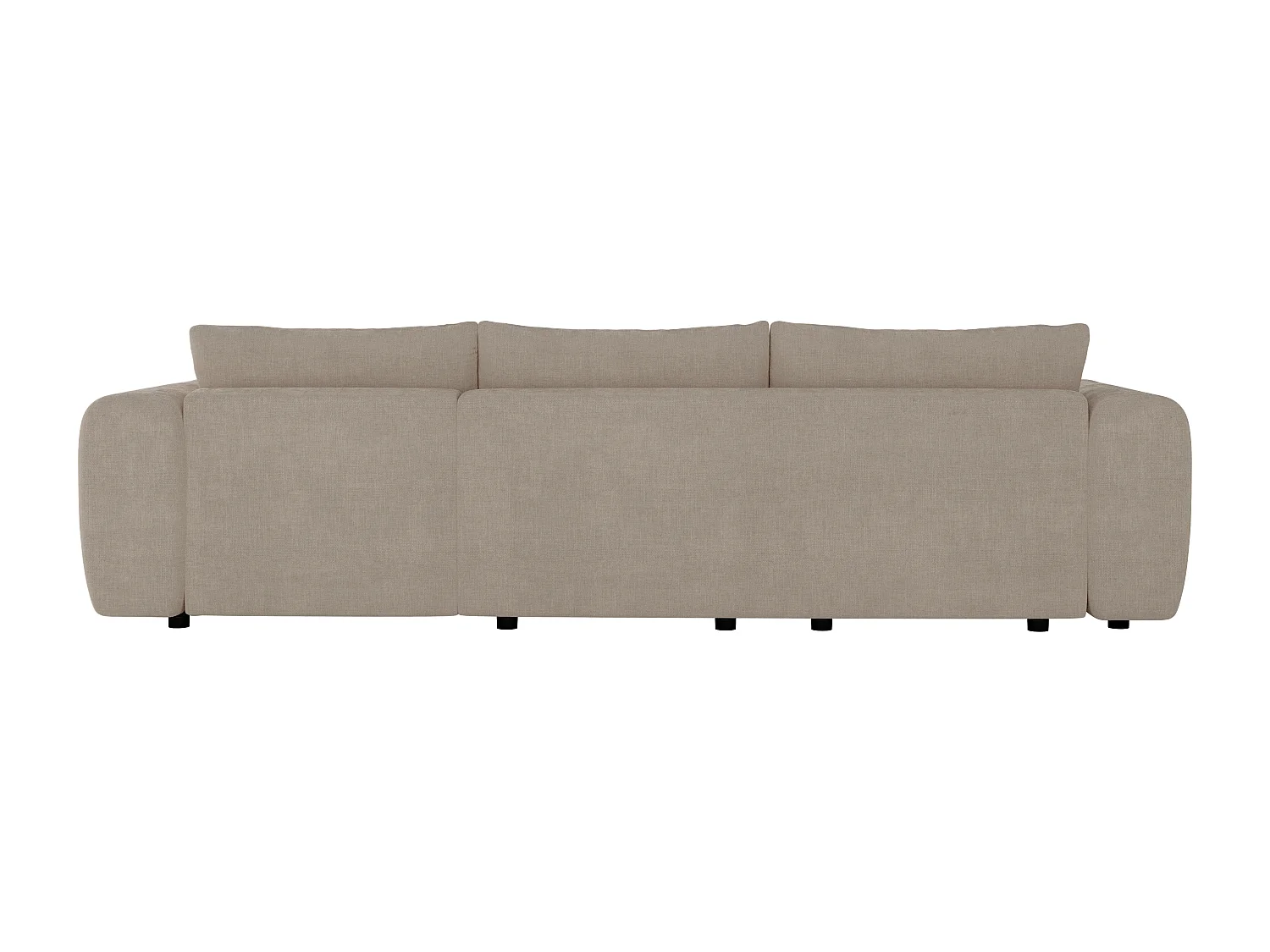 Canapé d'angle droit en tissu beige POLIRIA