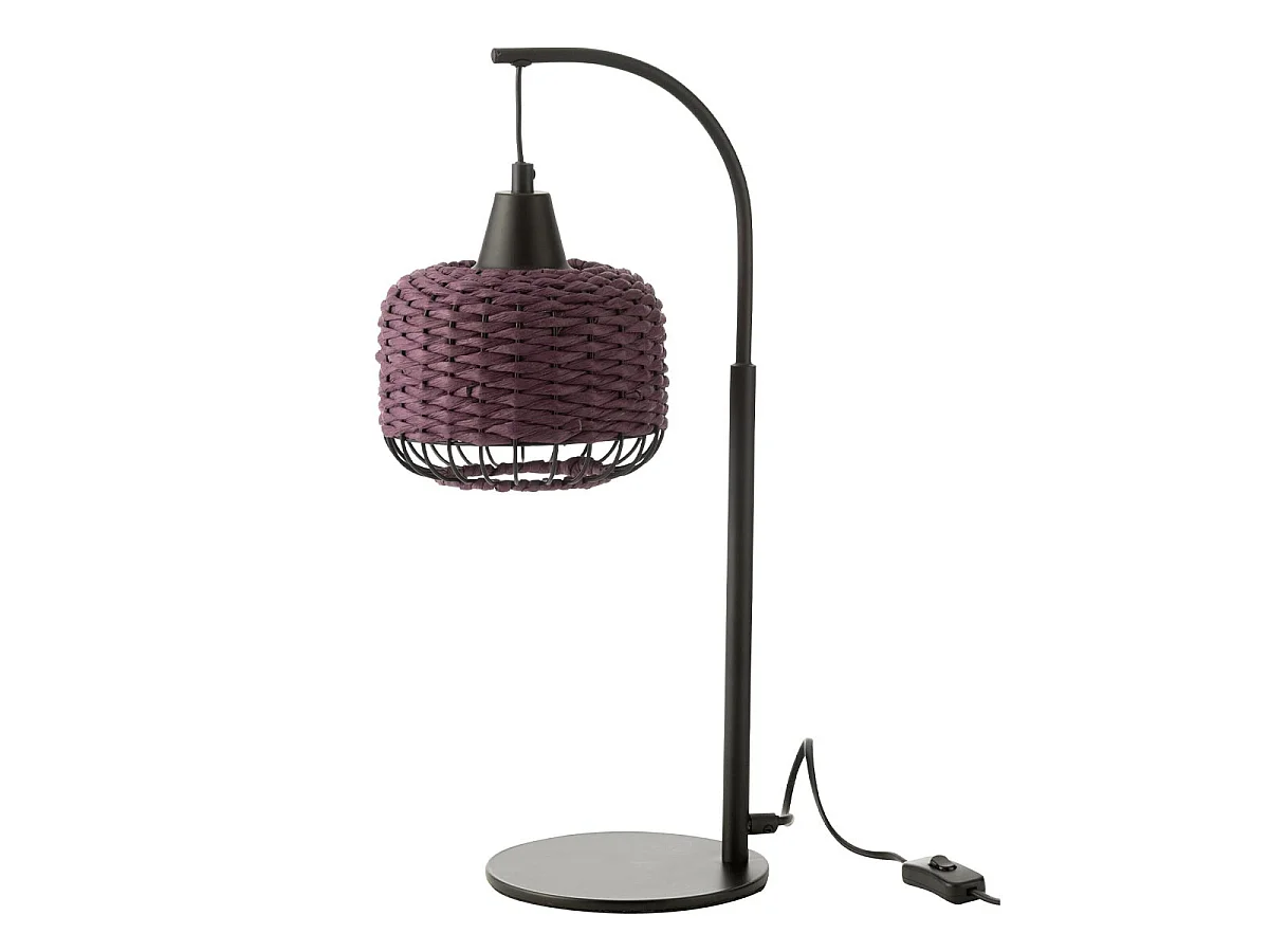 Lampe à Poser Lanterne en Métal "Eldon" 52cm Mauve