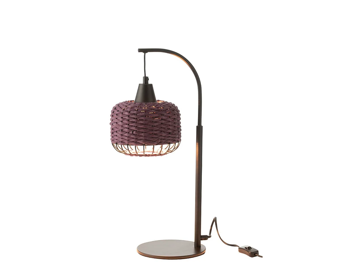Lampe à Poser Lanterne en Métal "Eldon" 52cm Mauve