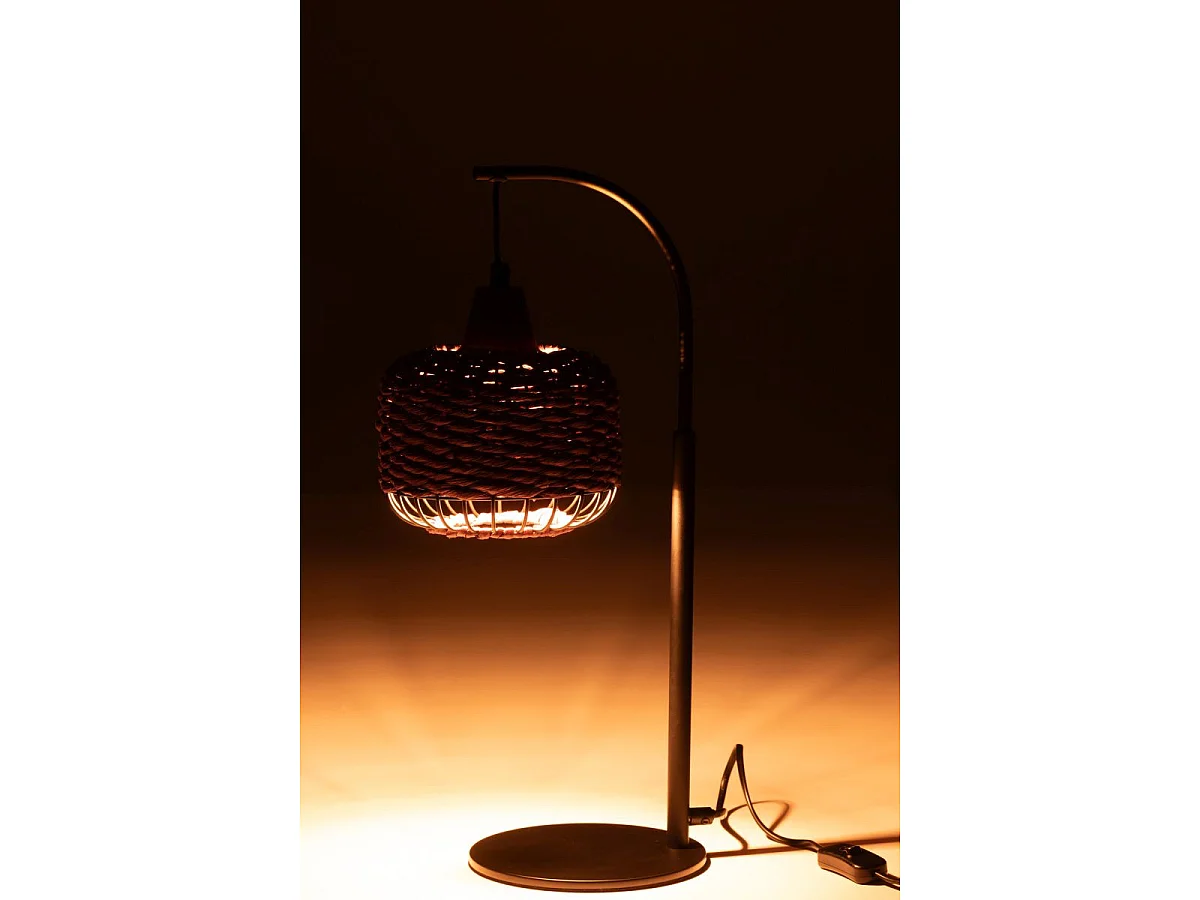 Lampe à Poser Lanterne en Métal "Eldon" 52cm Mauve