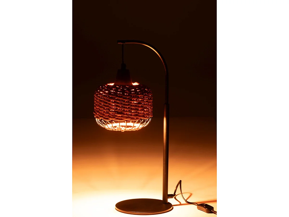 Lampe à Poser Lanterne en Métal "Eldon" 52cm Orange
