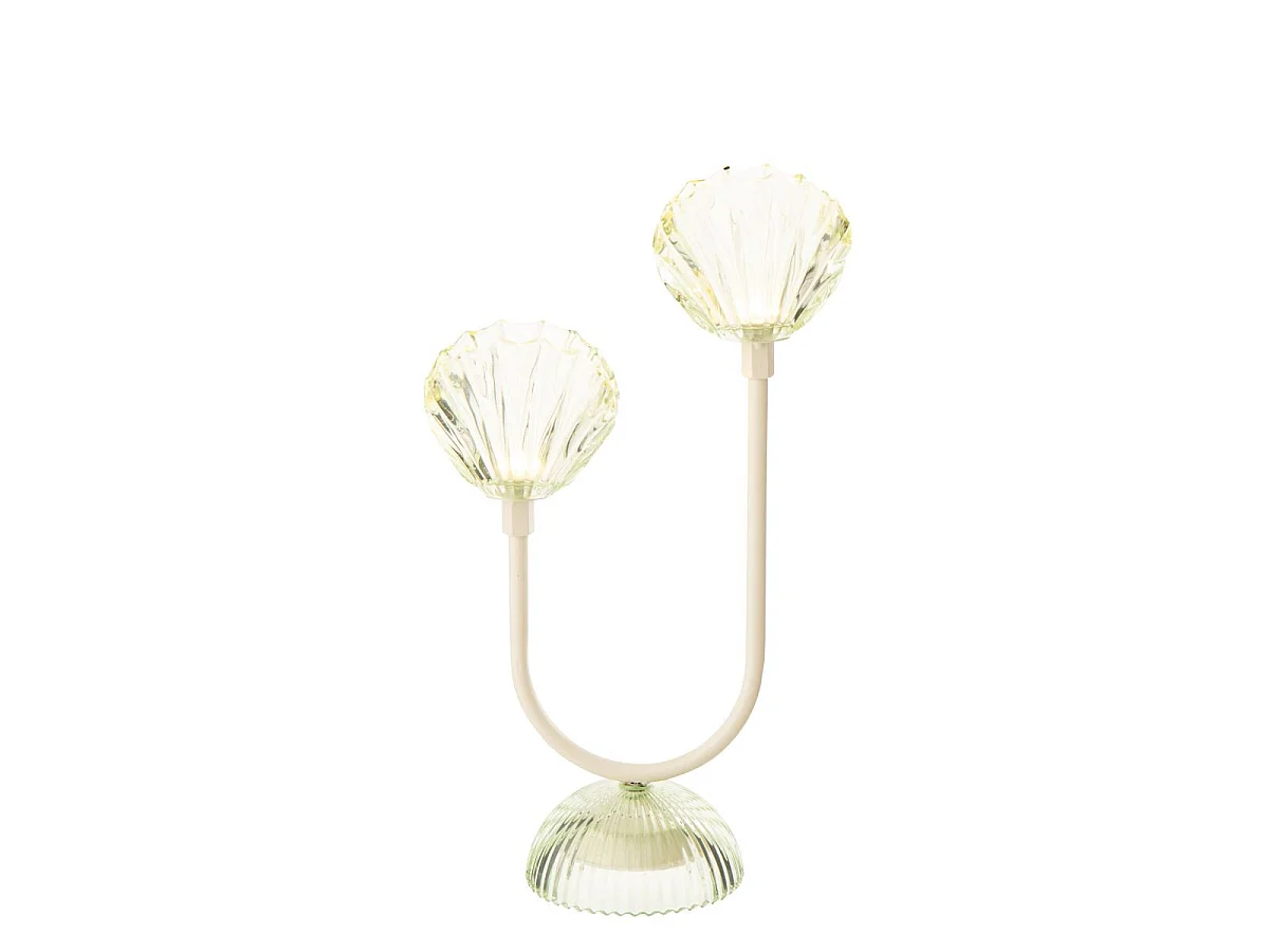Lampe à Poser à LED "Shell" 32cm Vert Clair