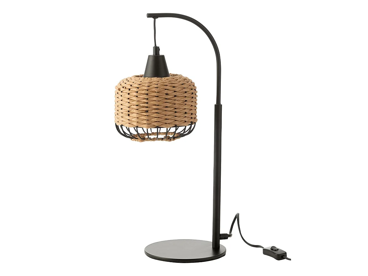 Lampe à Poser Lanterne en Métal "Eldon" 52cm Naturel