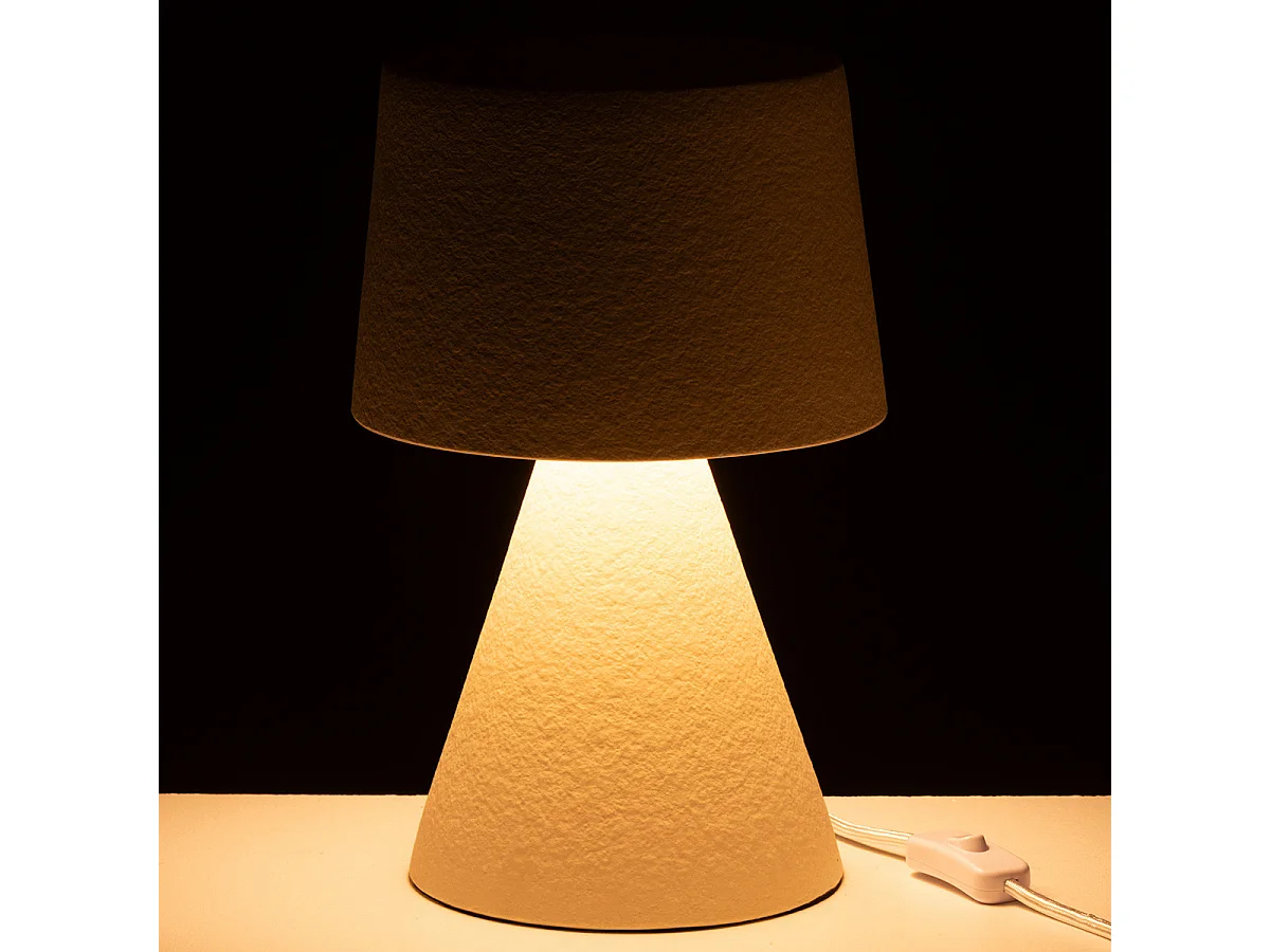 Lampe à Poser Petit Abat-Jour "Pierre" 34cm Beige
