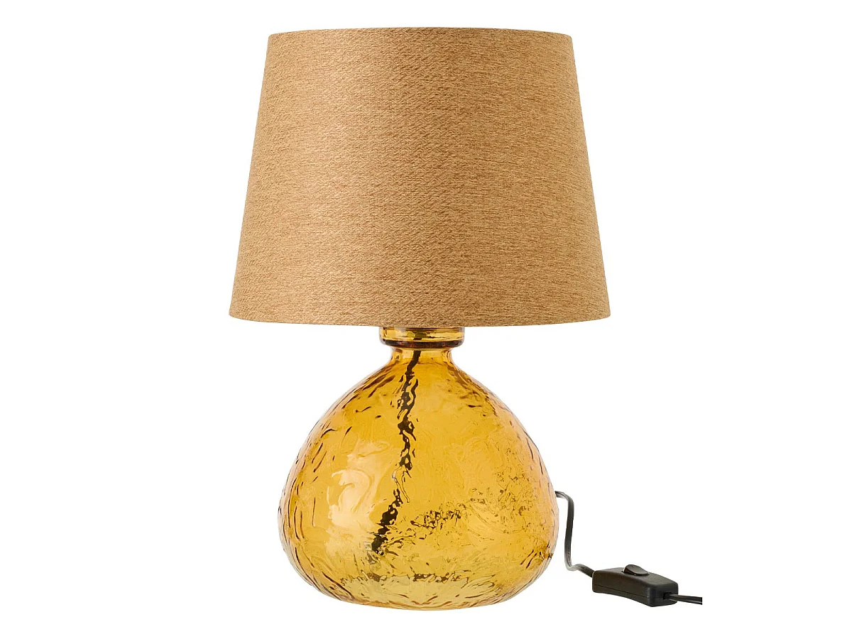 Lampe à Poser en Verre "Tierra" 32cm Ocre