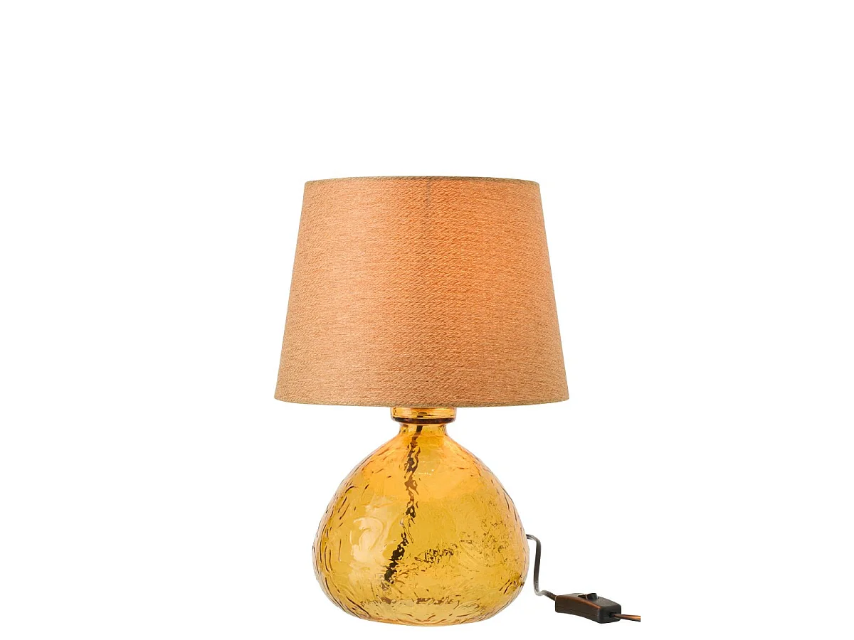 Lampe à Poser en Verre "Tierra" 32cm Ocre