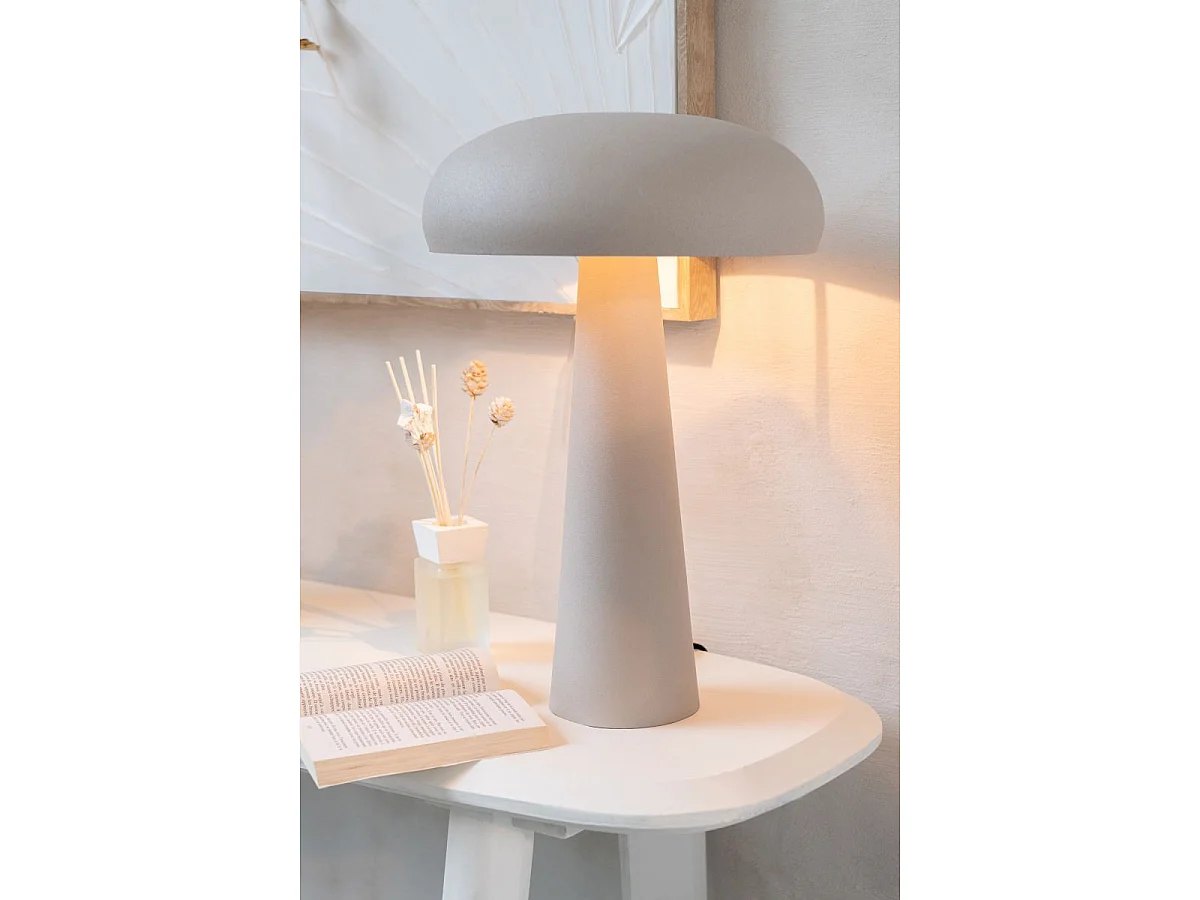 Lampe à Poser en Métal "Merle" 43cm Grège
