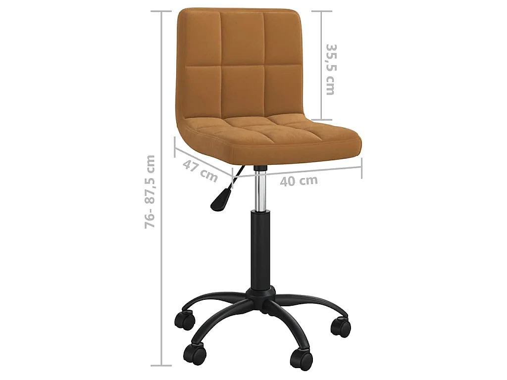 Chaise pivotante de salle à manger Marron Velours