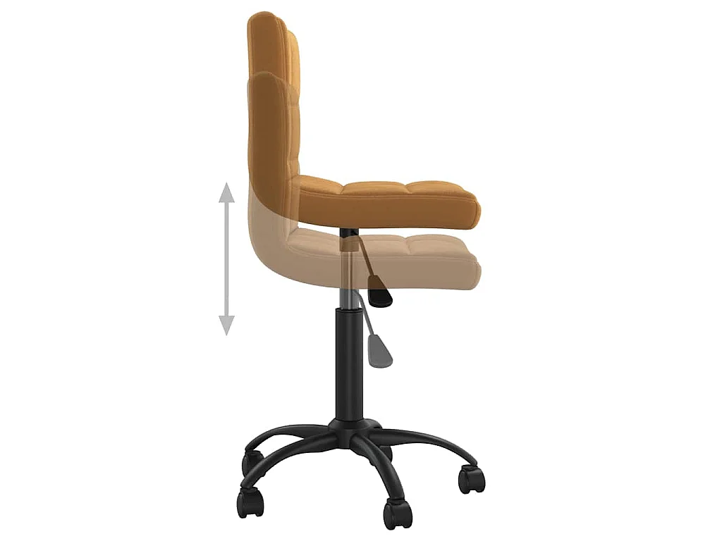 Chaise pivotante de salle à manger Marron Velours