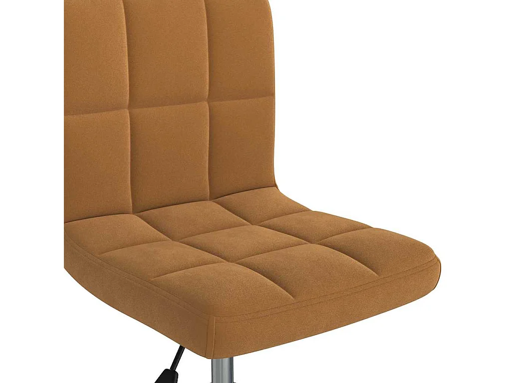 Chaise pivotante de salle à manger Marron Velours