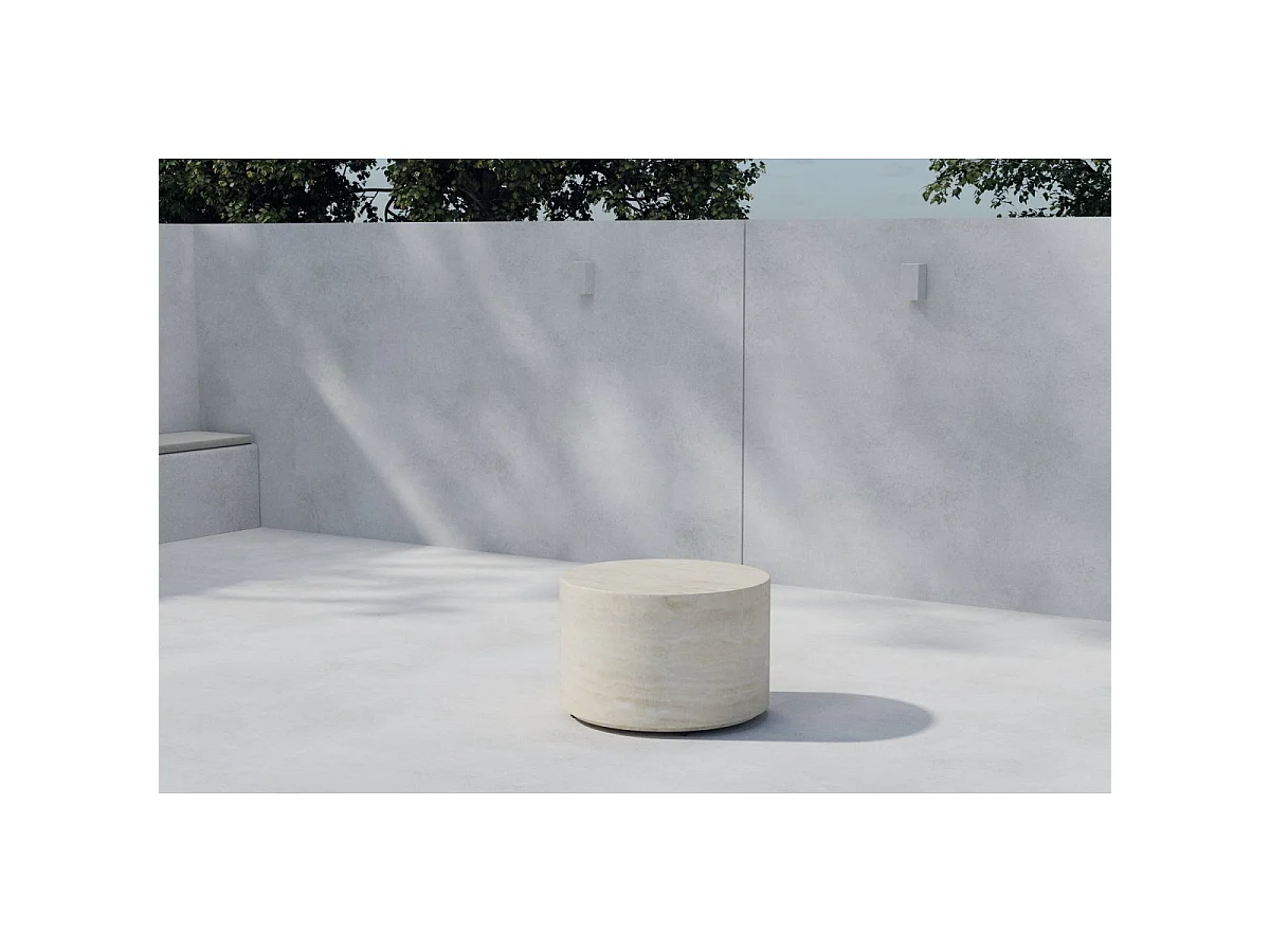 Lissabon Gartentisch Couchtisch Ø60cm beige.