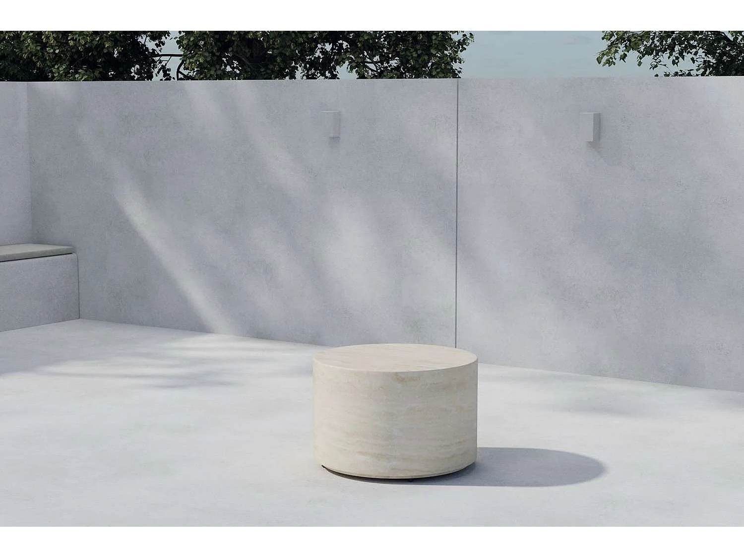 Lissabon Gartentisch Couchtisch Ø60cm beige.