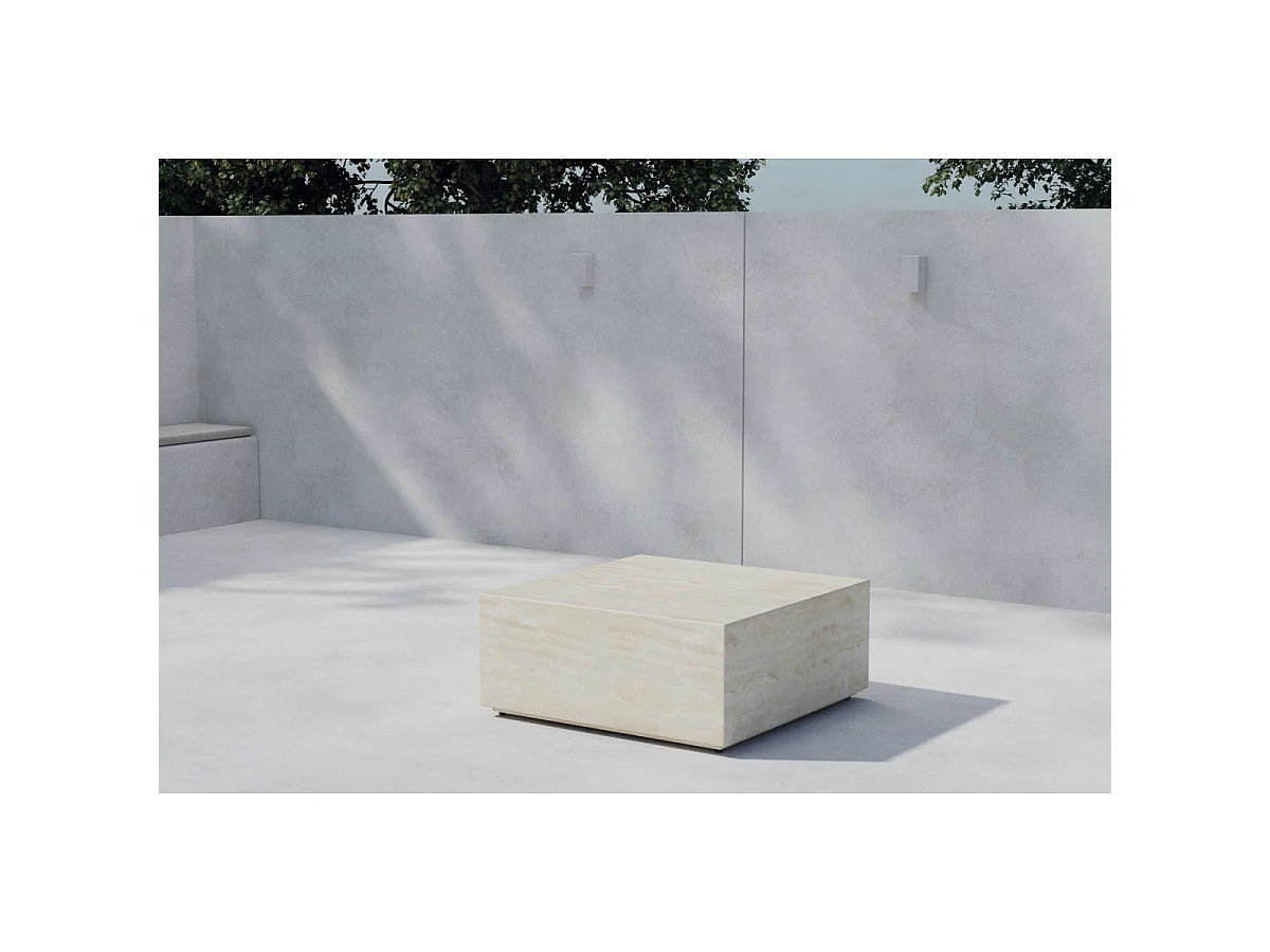 Lissabon Gartentisch Couchtisch beige.