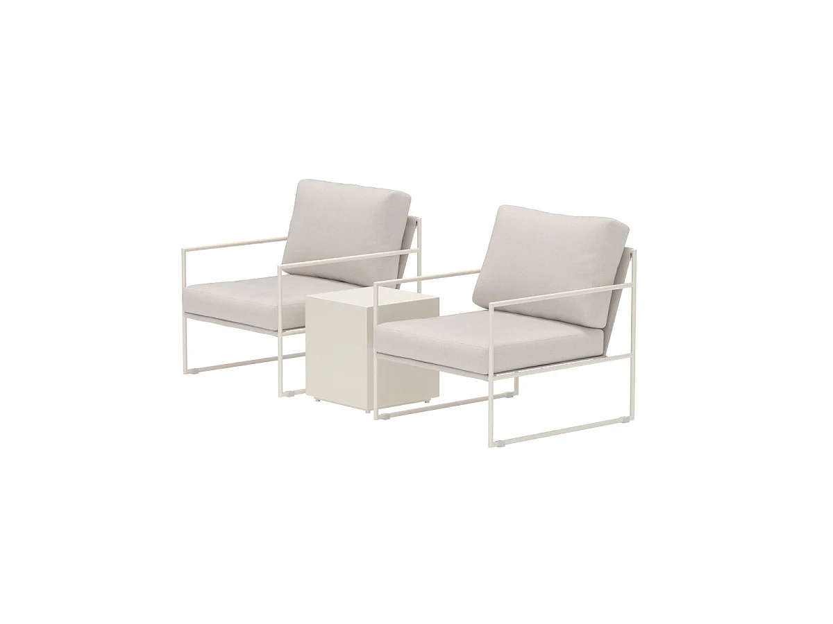 Salon de Jardin 2 Places "Lissabon" 74cm Beige