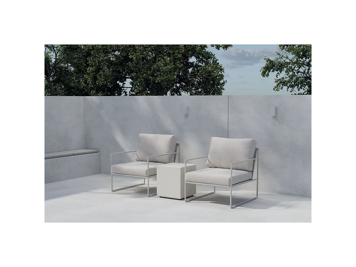 Salon de Jardin 2 Places "Lissabon" 74cm Beige