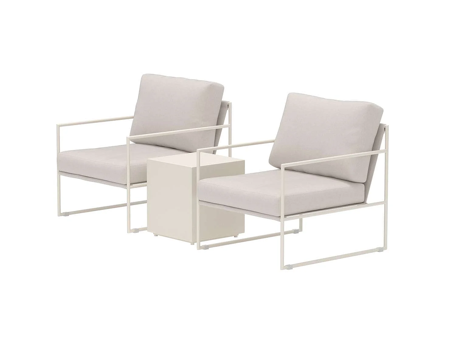 Salon de Jardin 2 Places "Lissabon" 74cm Beige