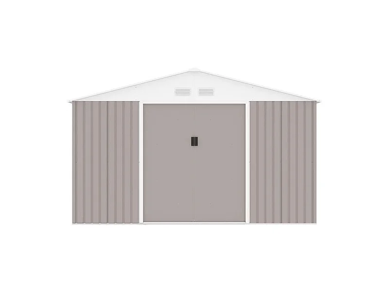Abri de jardin en métal 15,16 m² - Kit d'ancrage inclus - Taupe