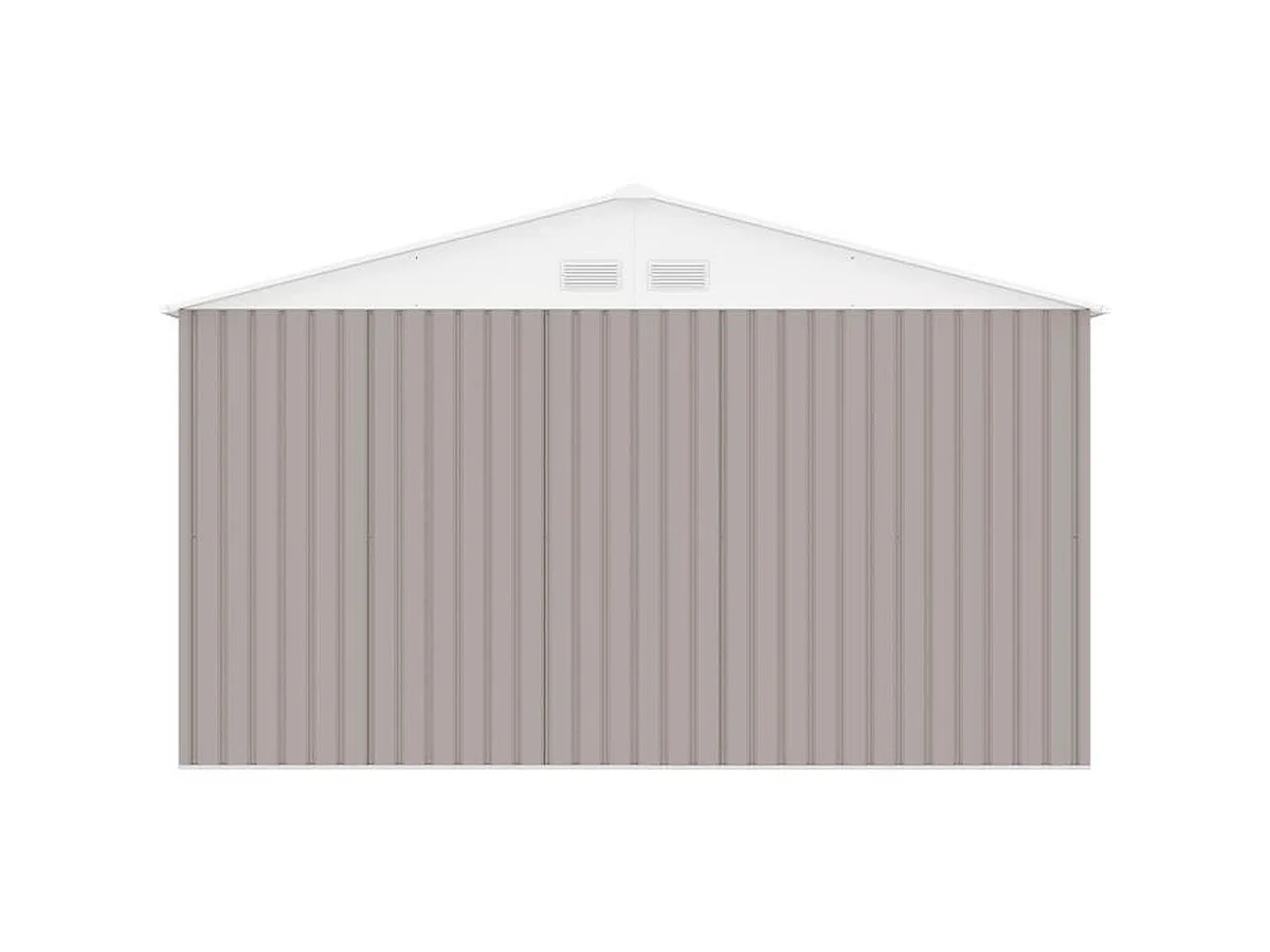 Abri de jardin en métal 15,16 m² - Kit d'ancrage inclus - Taupe