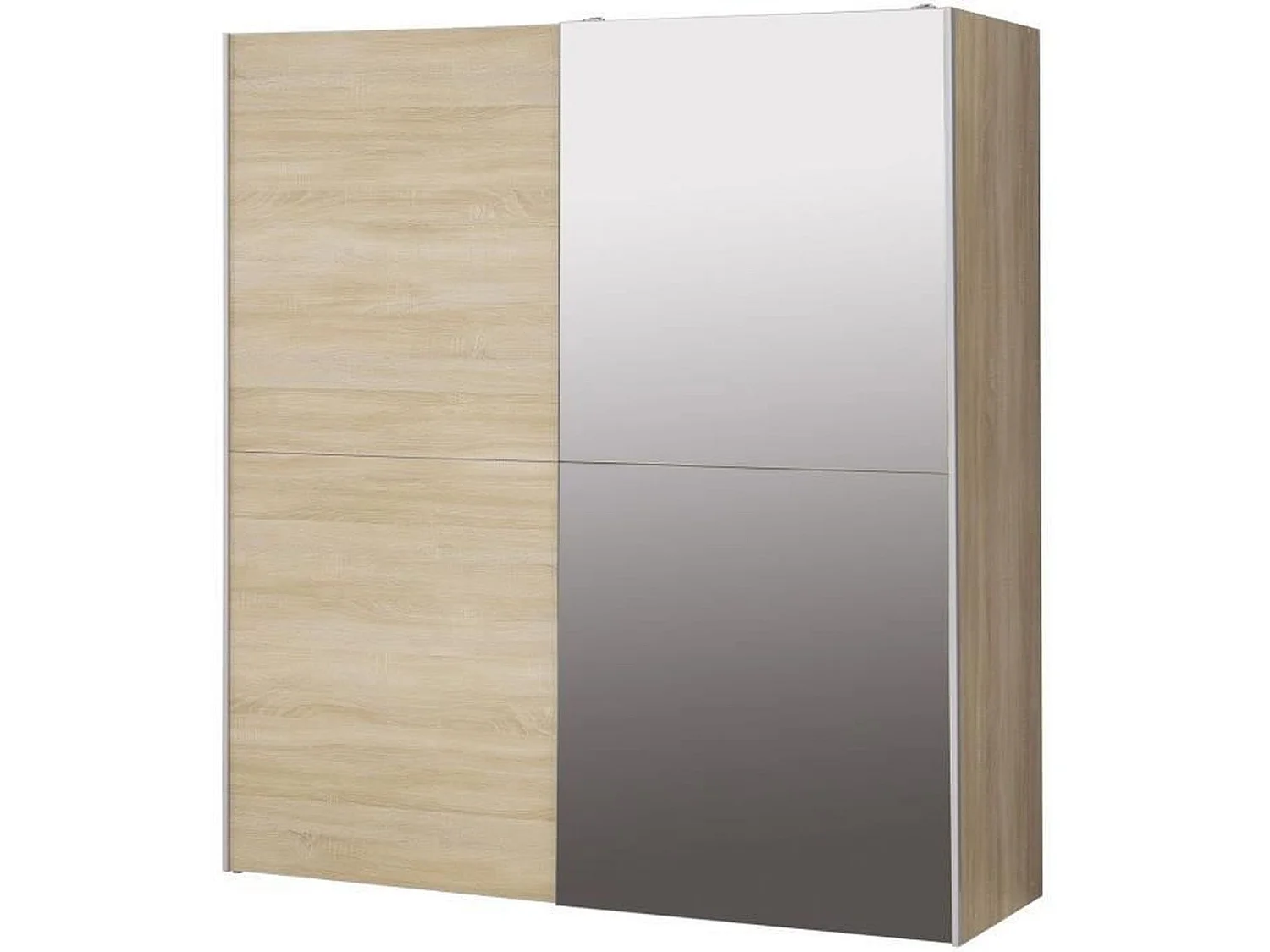 Armario 2 puertas correderas con espejo - roble sonoma - 170,3 x 61,2 x 190,5 cm - ULOS