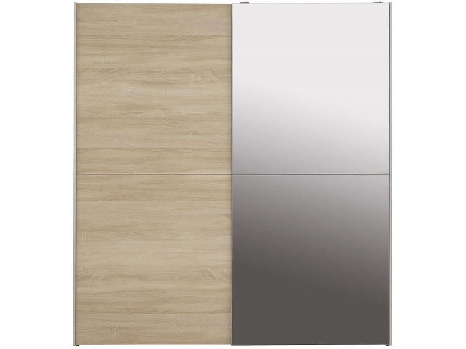 Armario 2 puertas correderas con espejo - roble sonoma - 170,3 x 61,2 x 190,5 cm - ULOS
