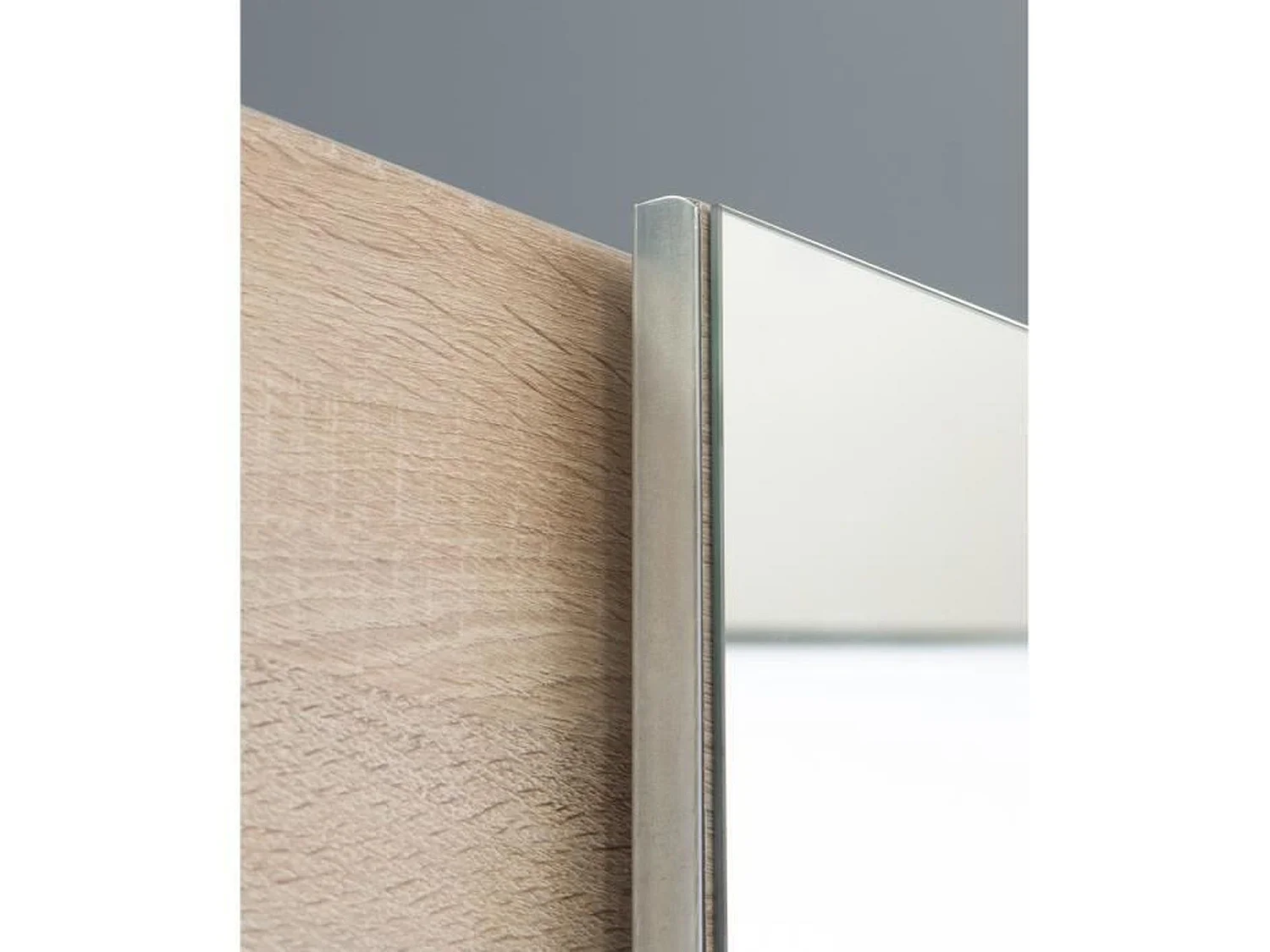 Armario 2 puertas correderas con espejo - roble sonoma - 170,3 x 61,2 x 190,5 cm - ULOS