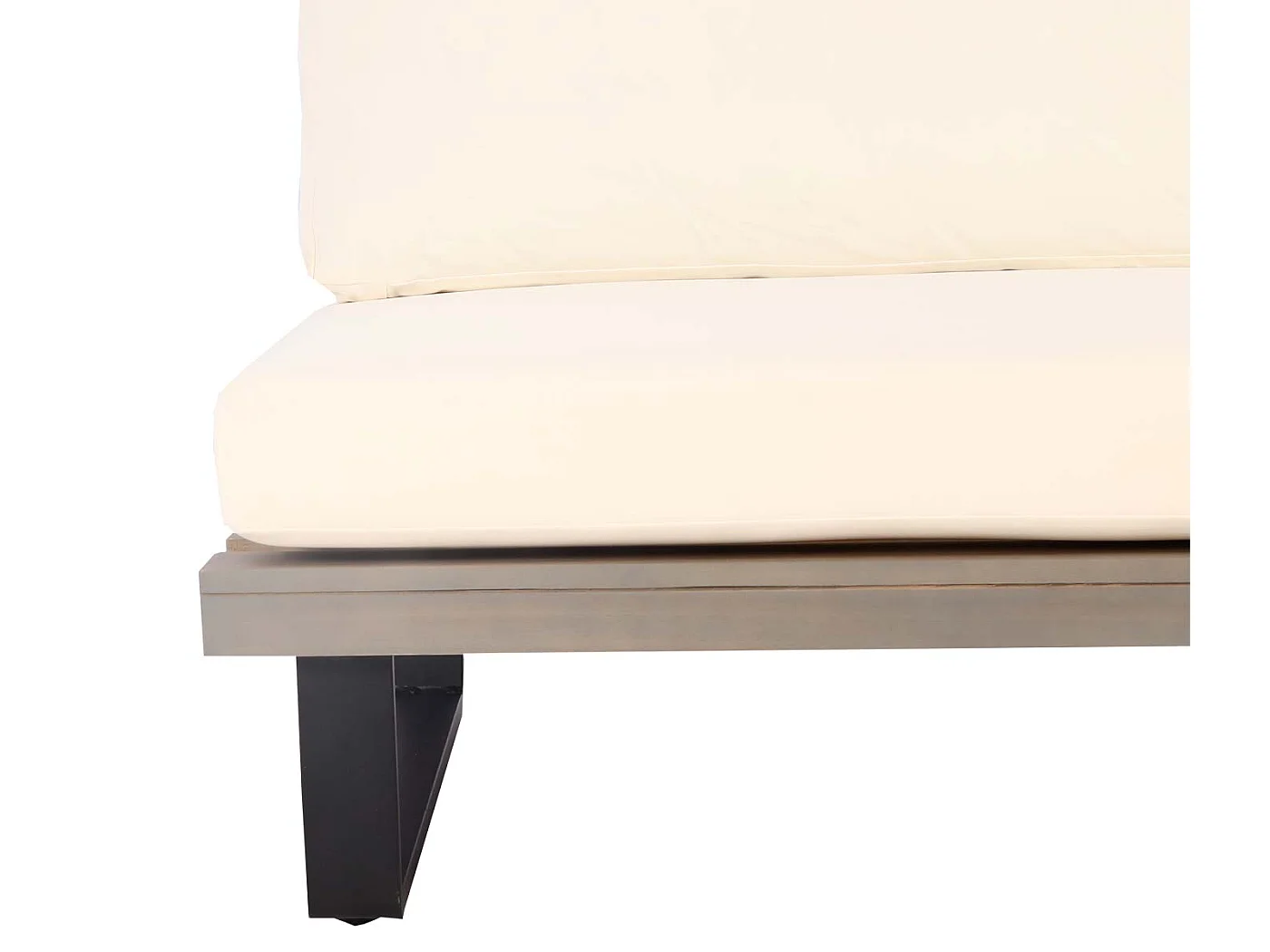 Fauteuils lounge MCW-H54 (lot de 2),  gris, rembourrage blanc crème