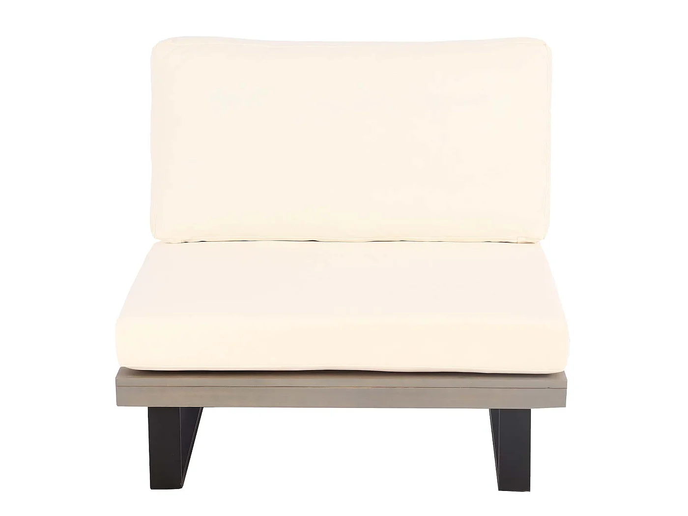 Fauteuils lounge MCW-H54 (lot de 2),  gris, rembourrage blanc crème
