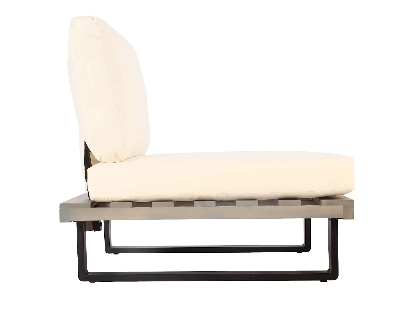 Fauteuils lounge MCW-H54 (lot de 2),  gris, rembourrage blanc crème
