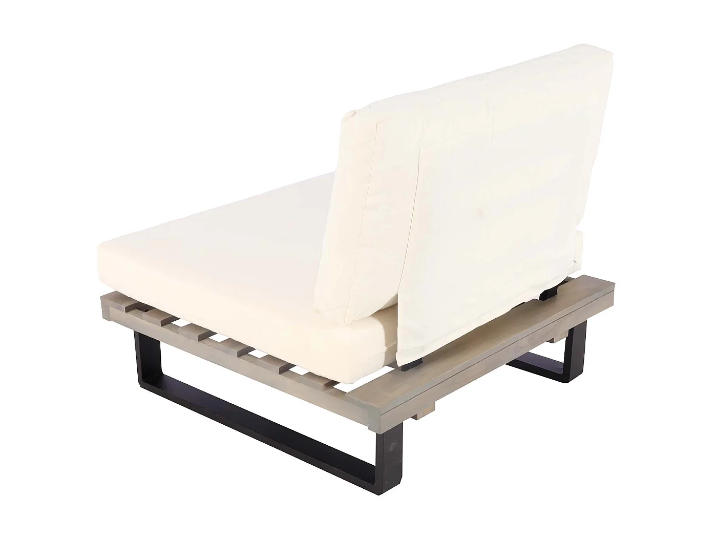 Fauteuils lounge MCW-H54 (lot de 2),  gris, rembourrage blanc crème